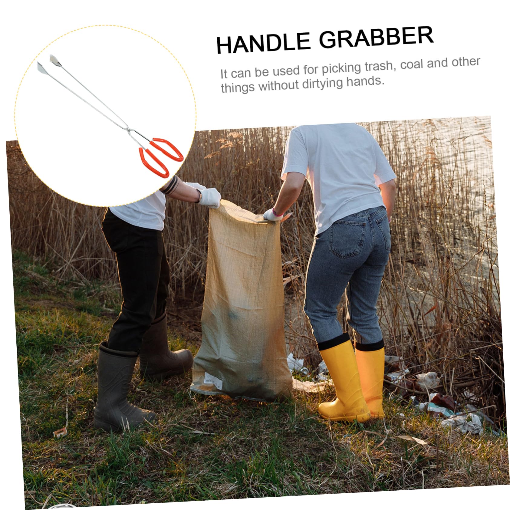 Alipis Sturdy Stainless Steel Trash Collection Tools Litter Pickup Tongs Grabber Tool for Easy Outdoor Cleaning