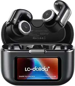 LC-dolida Open-Ear Wireless Earbuds with Smart LED Display Case