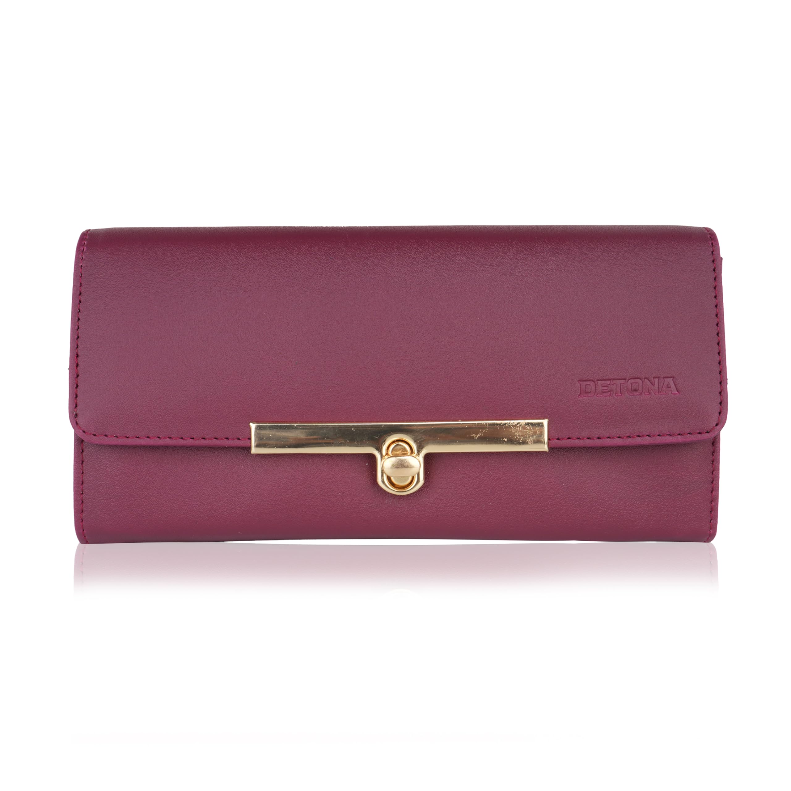 detona Women's Maroon Hand Clutch Wallet Purse Trendy Lock Closure |Phone Holder|4 Cards Pocket (ldu-012mar)-picture-22