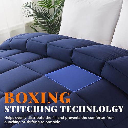 Miniatura 2 de Cosybay - Edredón con relleno alternativo y acolchado suave, para todas las estaciones, relleno de edredón con presillas en las esquinas, 102 x 90