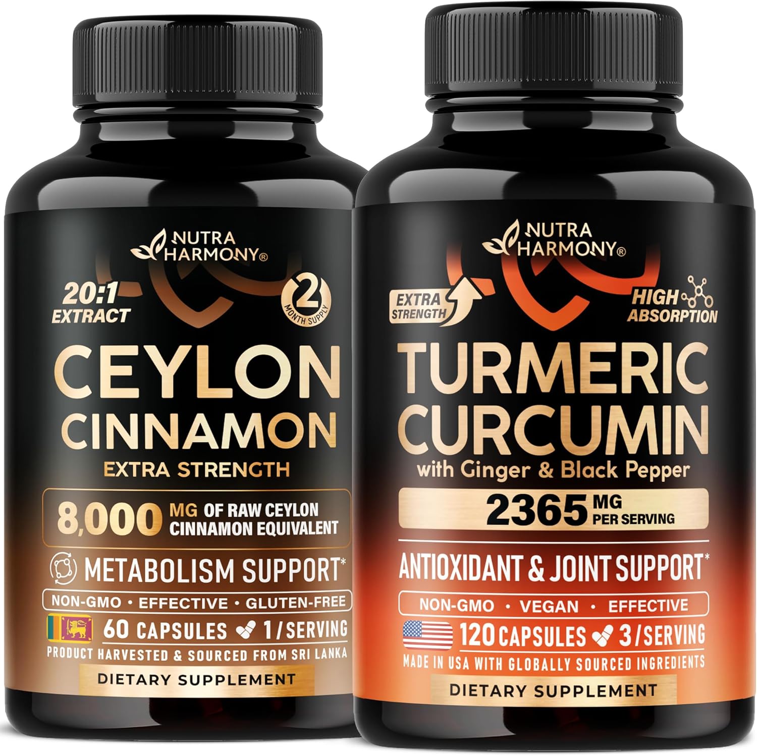 Ceylon Cinnamon & Turmeric Curcumin Capsules