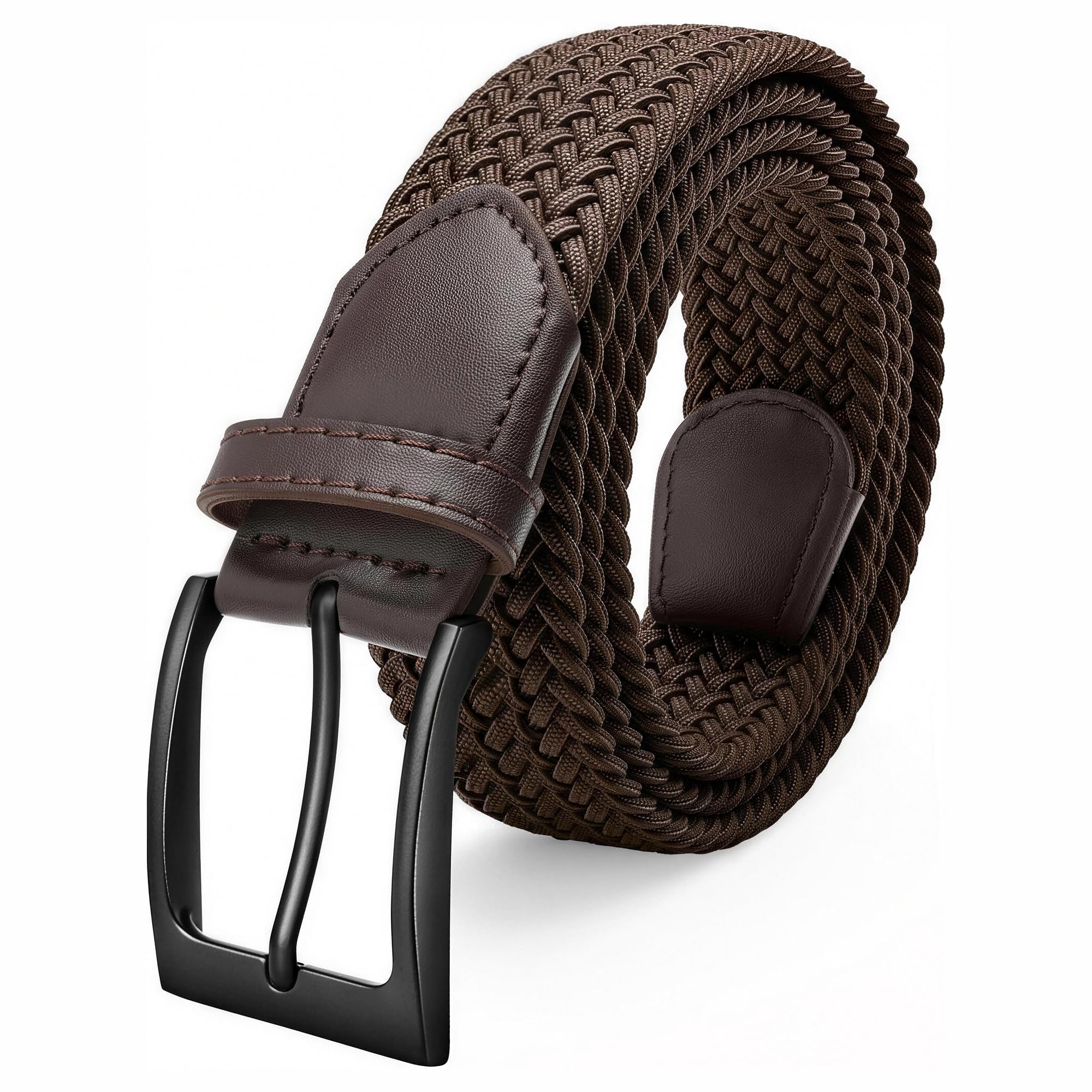 Fairwin Elastischer Gürtel Herren Stretch Flechtgürtel Geflochten 3,3 cm | Stretchgürtel elastische Band, flexibel, stufenlos verstellbar. Ohne Loch, bequem. Elastic belt men, für Jeans und Alltag.