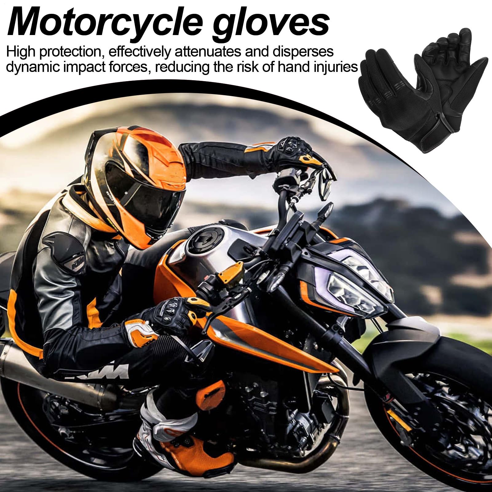 Genérico Guantes de Moto Táctiles y con amortiguación | Dedos completos Transpirable para escalada, navegación, carreras en carretera, deportes al aire libre, accesorios unisex,