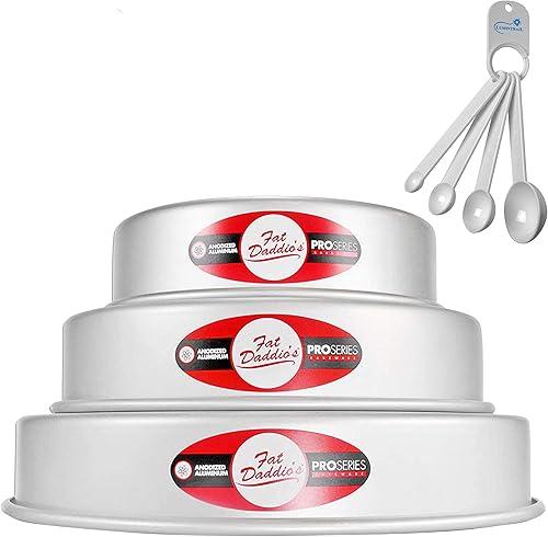 Fat Daddios - Paquete de moldes redondos de aluminio anodizado con un juego de cucharas Lumintrail (6 pulgadas, 8 pulgadas, 10 pulgadas de diámetro,