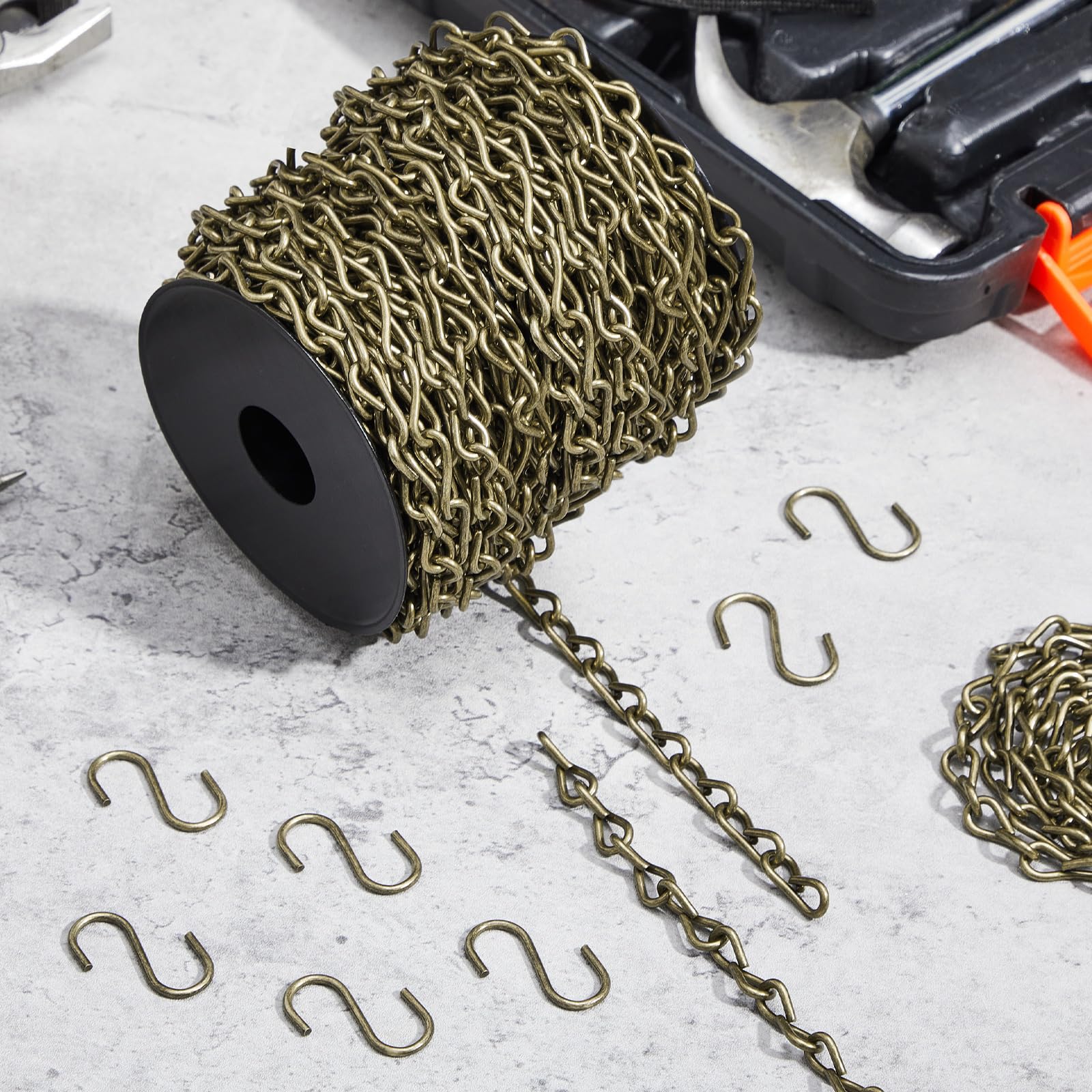 Yaocom 50ft Antique Bronze Hanging Jack Chain with 10 Pcs S Hooks, 2mm — Amazon image 7