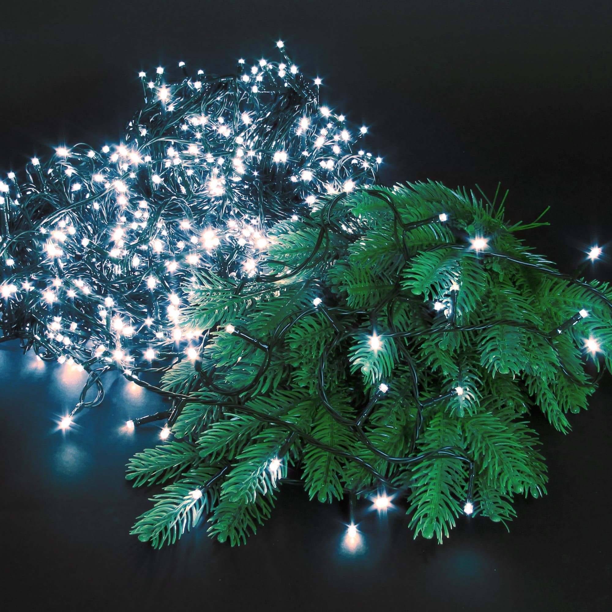 ECD Germany LED Lichterkette 480 LEDs, 36 M, Warmweiß, IP44 – Für Innen & Außen, Weihnachtsbeleuchtung Mit Grünem Kabel
