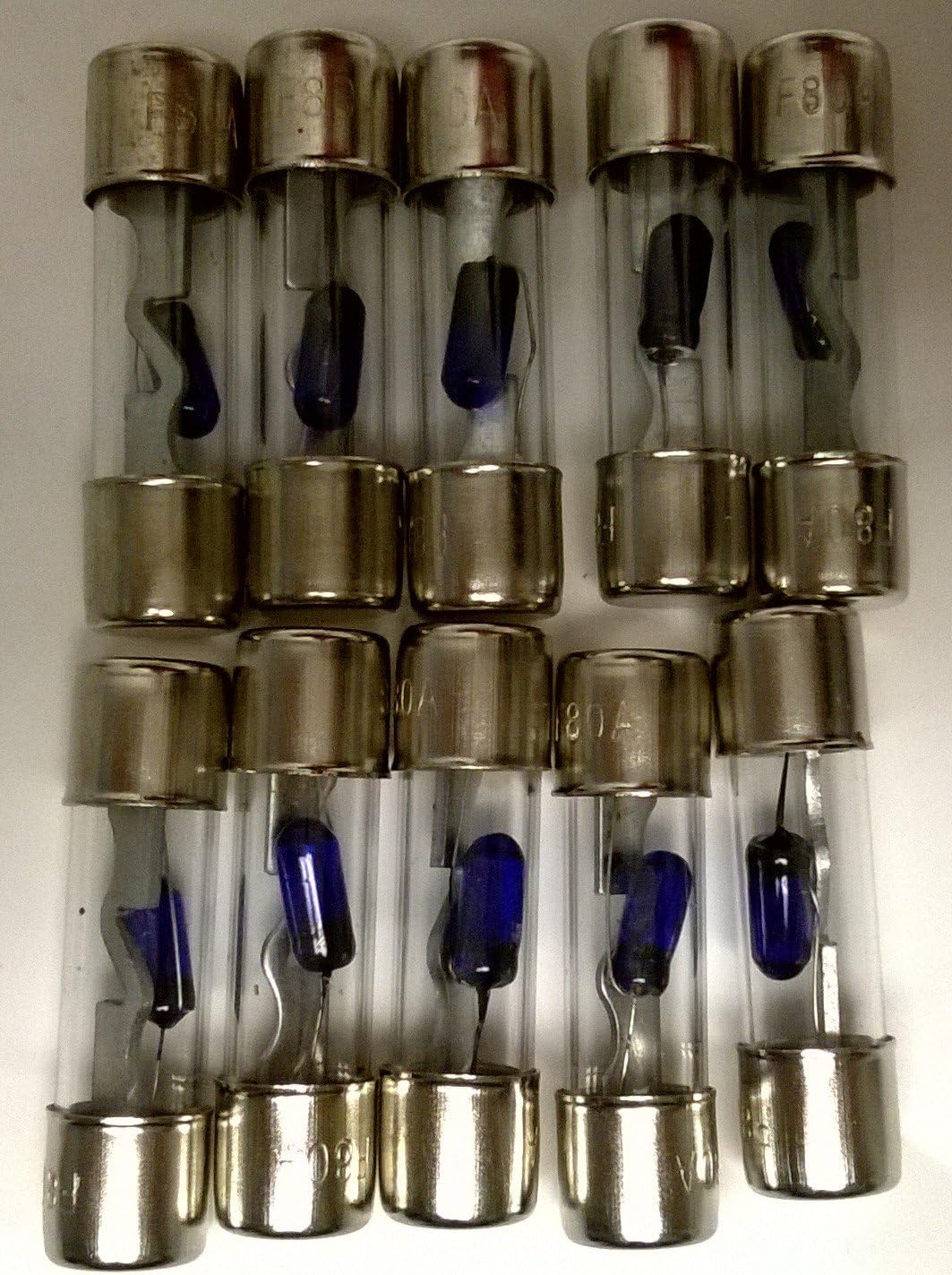 Carxtc AGU Glass Fuse 10 Pack 40 Amp, Platinum with LED (LED Lights up When Fuse