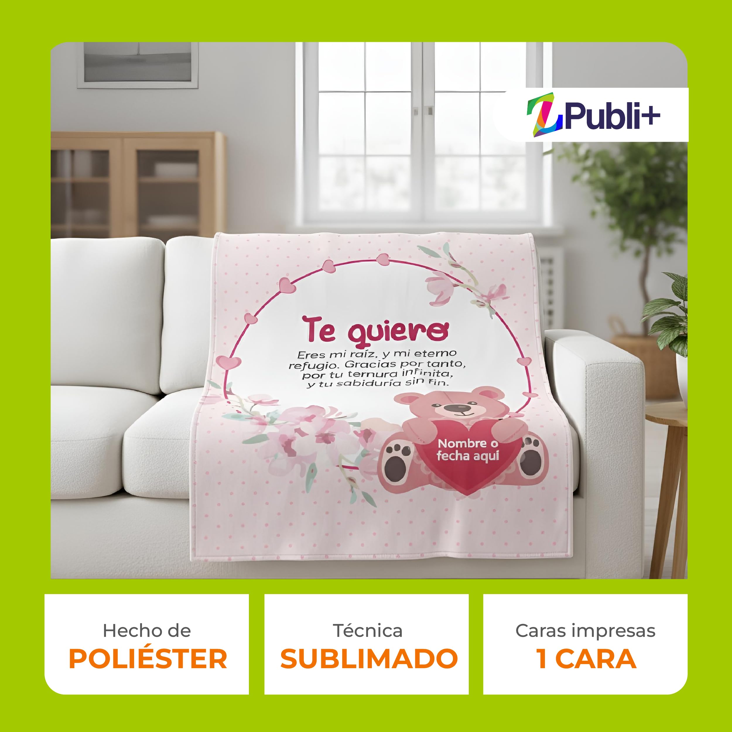 Manta Personalizada con Frases y Nombre (Modelo 1, 150X230)