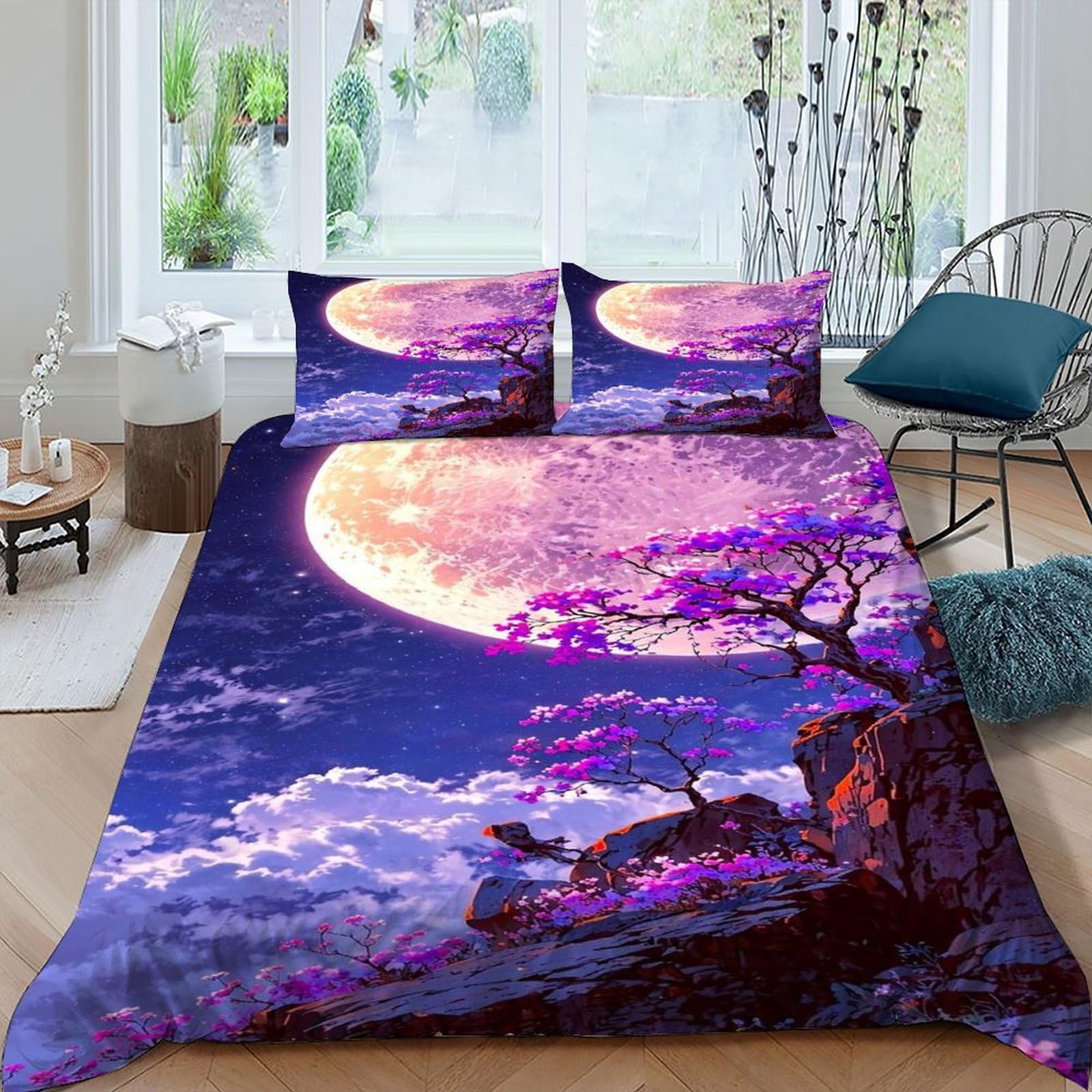 Housse de couette plantes illustration pour une chambre parentale zen et naturelle