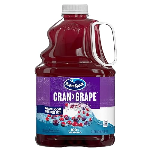 Ocean Spray Bebida de jugo de uva de arándano, 101.4 onzas líquidas, botella de 3 litros (paquete de 6)