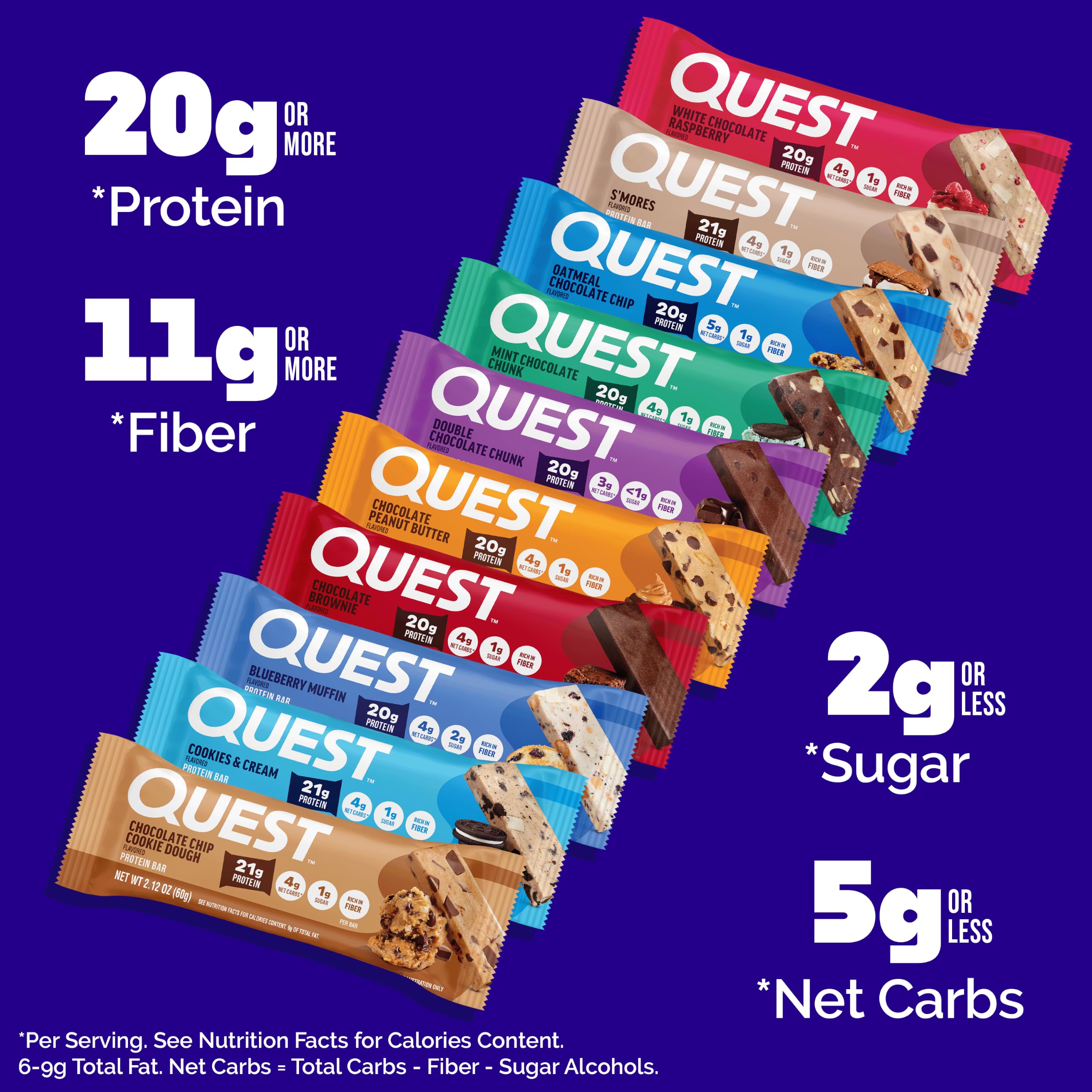 Quest Nutrition Ultimate Variety Pack Protein Bars, High Protein, Low Carb, Gluten Free, Keto Friendly, 12 Count — Amazon image 4
