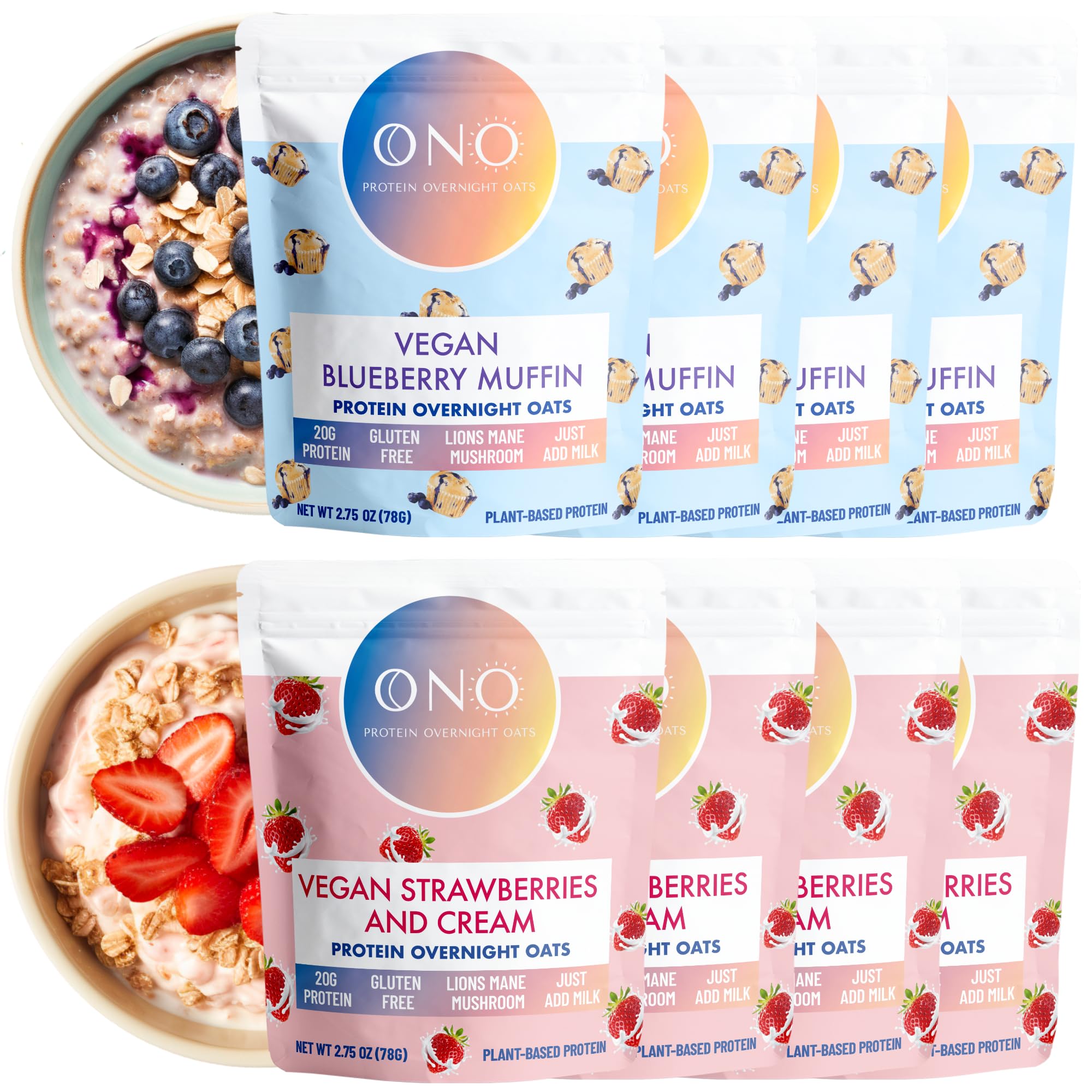 Amazon.com: ONO Overnight Oats - Vegan Protein Oats Fruit Bundle