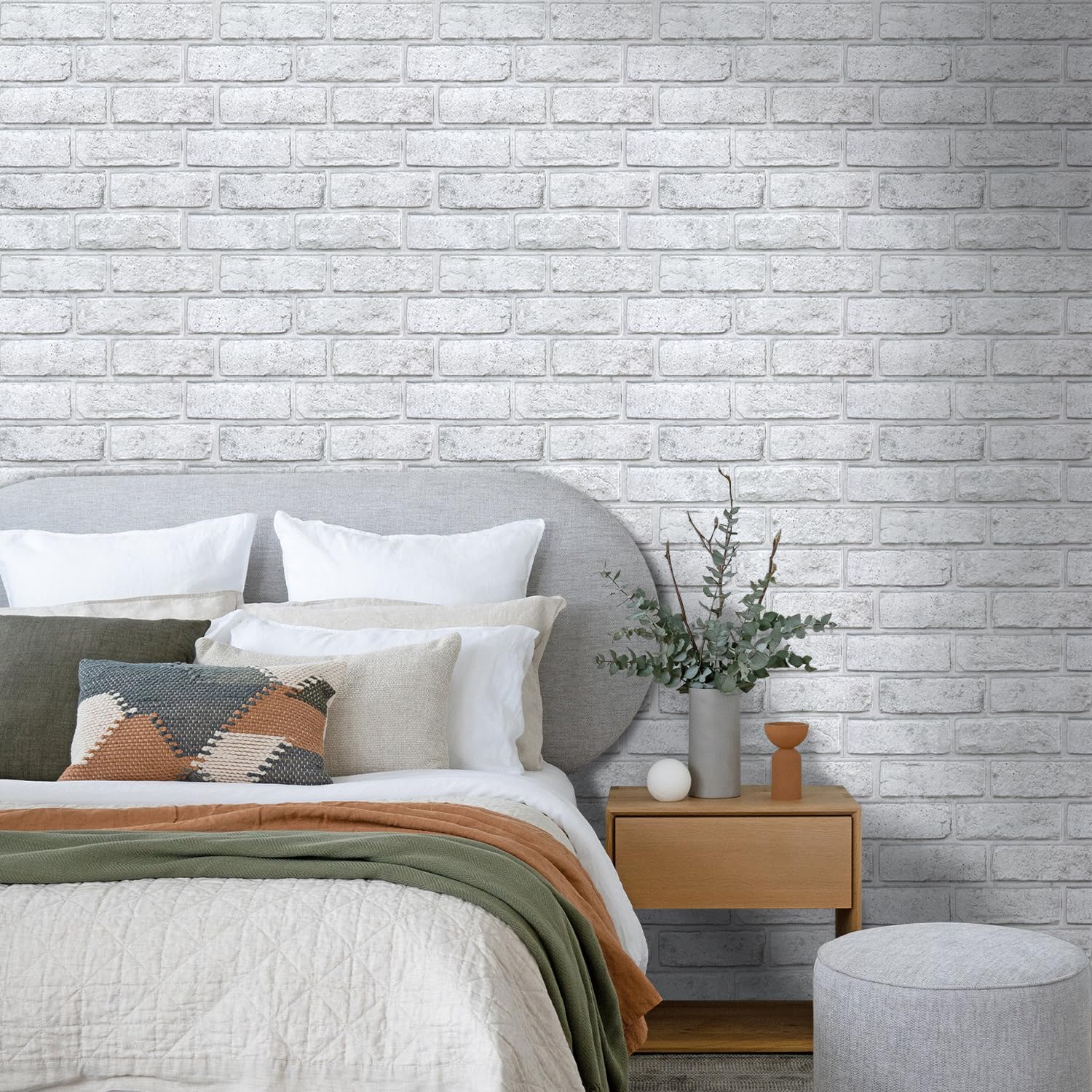 Commomy Panele ścienne 3D samoprzylepne cegły, 10 sztuk, 30 × 30 cm, okładzina ścienna, samoprzylepna tapeta PCW, tapeta 3D, wygląd kamienia, panele z cegły, do salonu, sypialni, dekoracja wnętrz