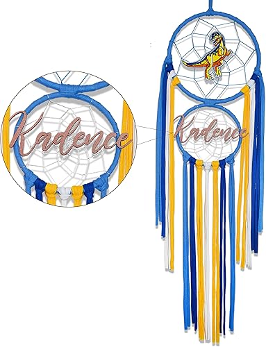 Atrapasueños de dinosaurio personalizado para niños, regalo único con nombre personalizado para dormitorio de niños, atrapasueños de niños,