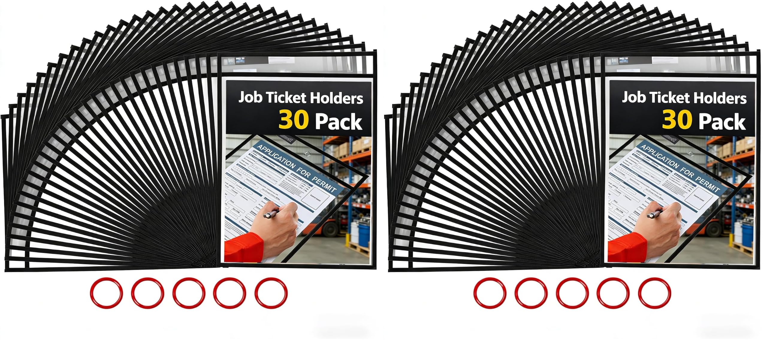 GAMENOTE 60 Pack Dry Erase Pockets, 10x14 Reusable Sleeves, Black