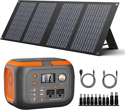 Estación de energía portátil de 300 W con panel solar de 40 vatios, generador de energía solar de 260 Wh para camping banco de batería de litio con