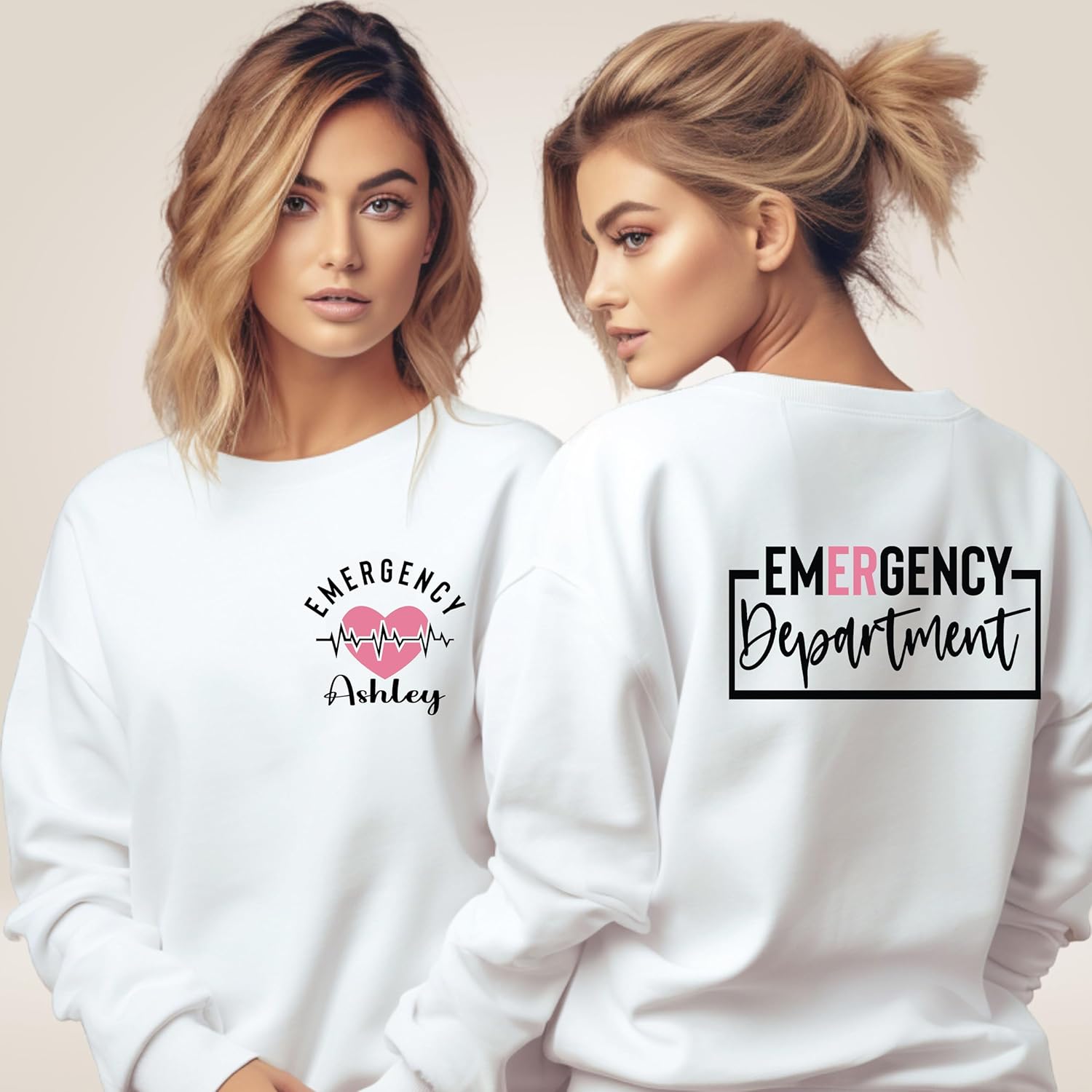 ER Custom Sweatshirt, Emergency Department Shirt, Personalized Nurse Gift, Emergency Room Tech, ED Nurse Valentine's Day