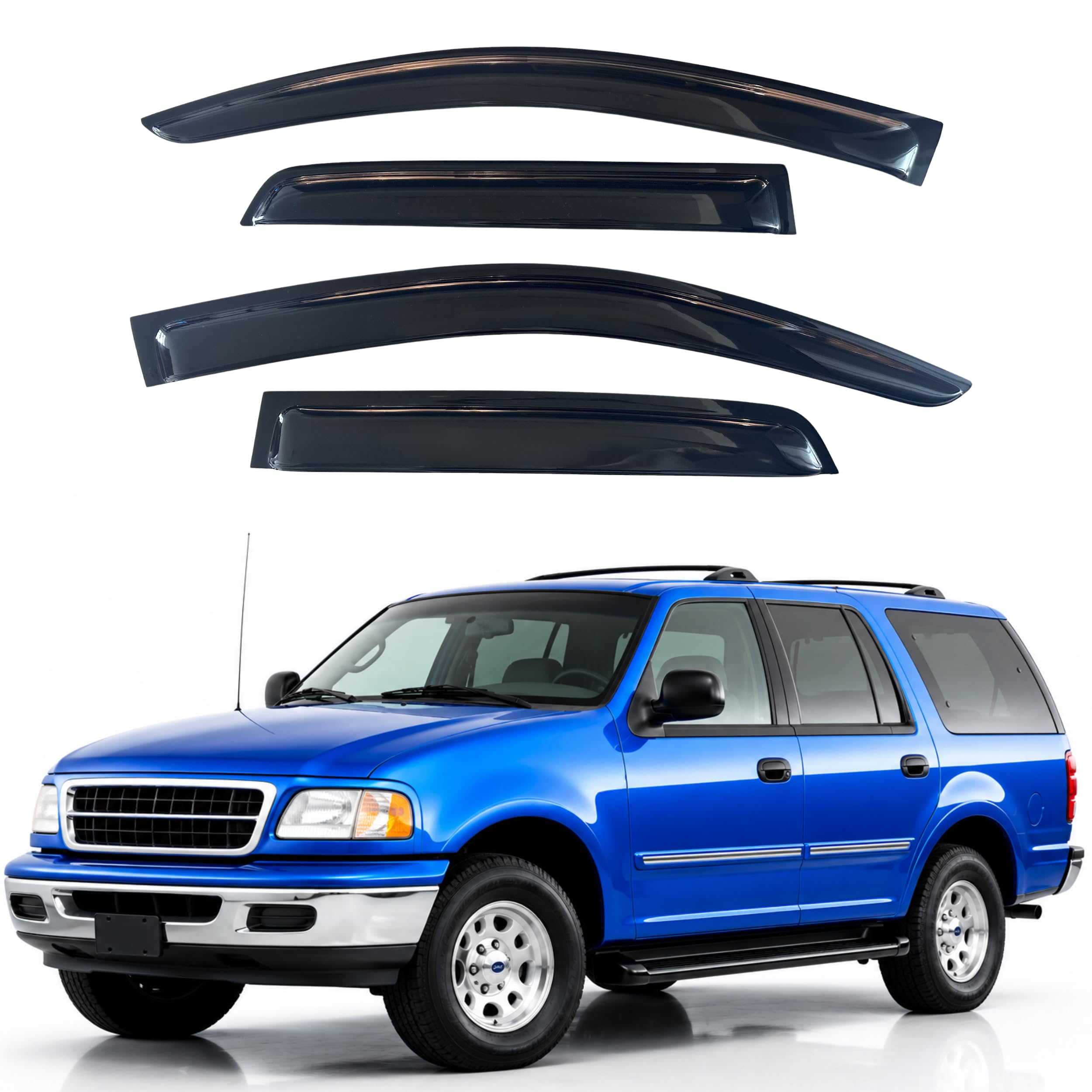 IG Window Visors Fit for 1997-2017 Ford Expedition &amp; 2007-2017 Ford Expedition XL, Out-Channel Rain Guards Vent Wind Deflectors 4PC, Car Accessories for 1998-2017 Lincoln Navigator