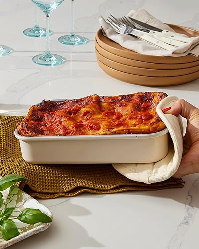 Vista 11 de Caraway Sartén rectangular de cerámica antiadherente de 9 x 13 pulgadas, revestimiento de cerámica naturalmente resbaladizo, no tóxico, libre