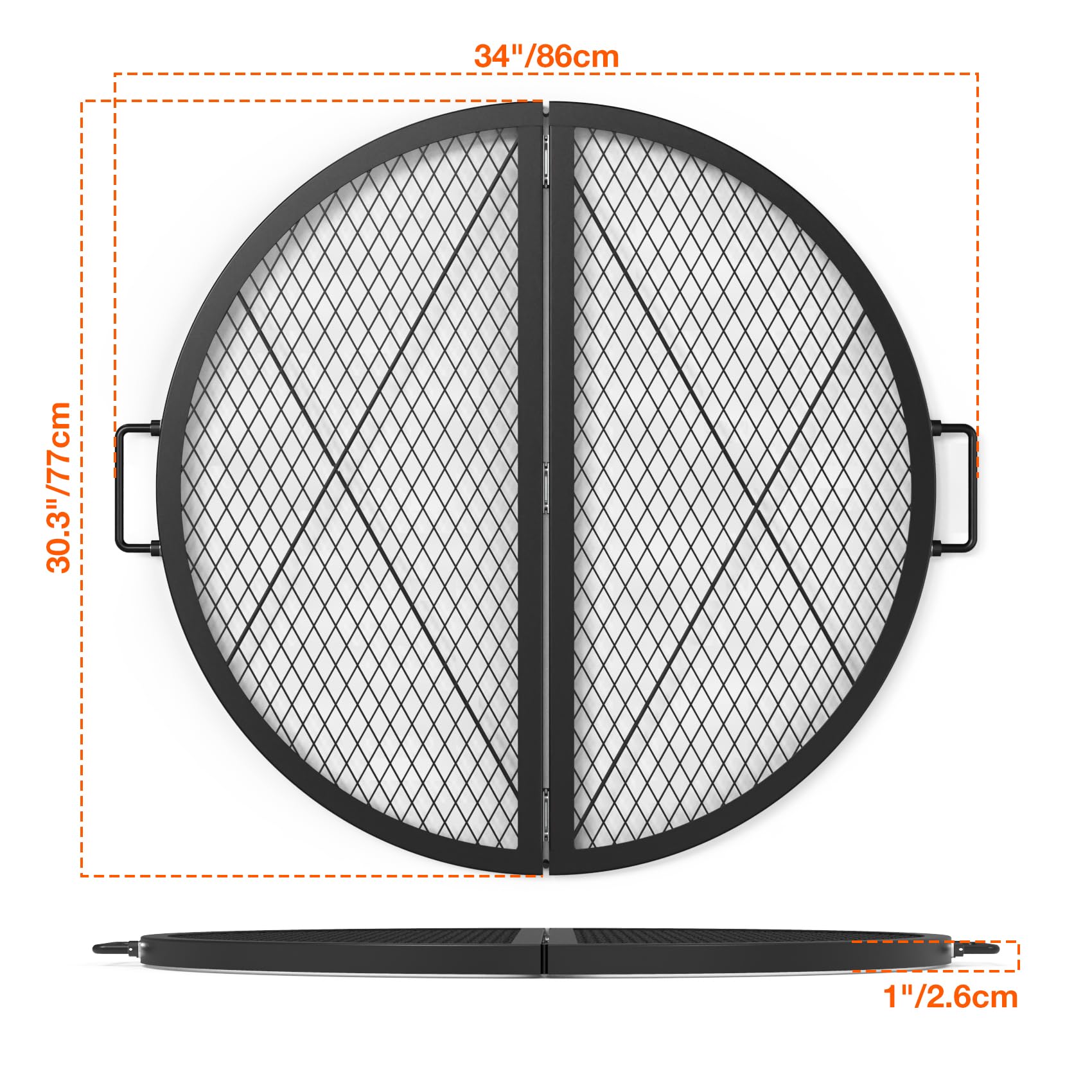 Onlyfire Foldable Fire Pit Grate - 30" -2