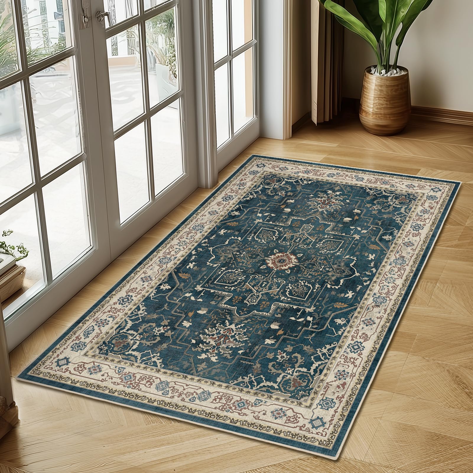 Tapis de cuisine antidérapant bleu fini les glissades dans l'entrée