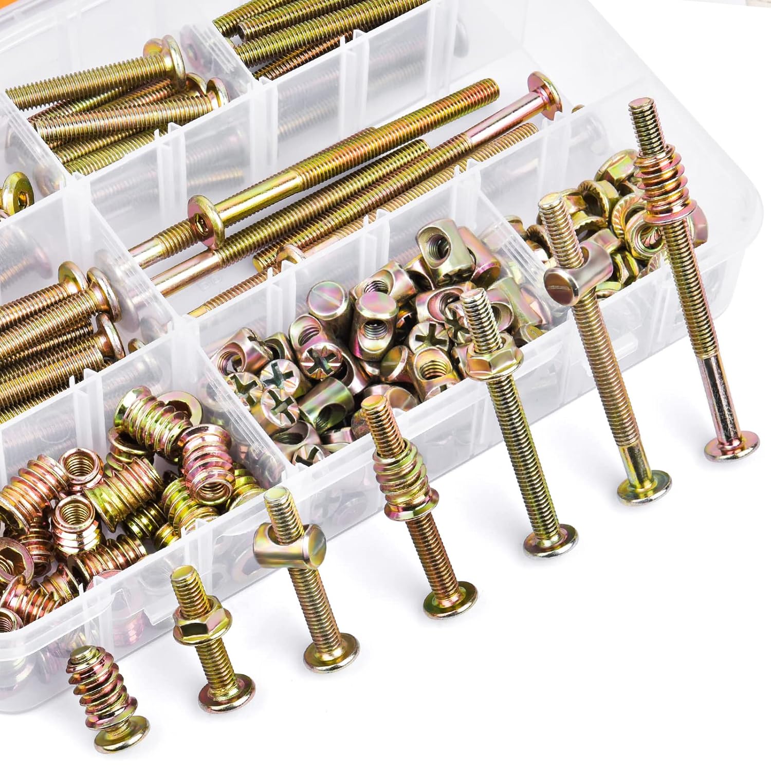 Buy VIGRUE 180PCS M6 x 20/30/40/50/60/70/80mm Bolts Nuts Kit Furniture