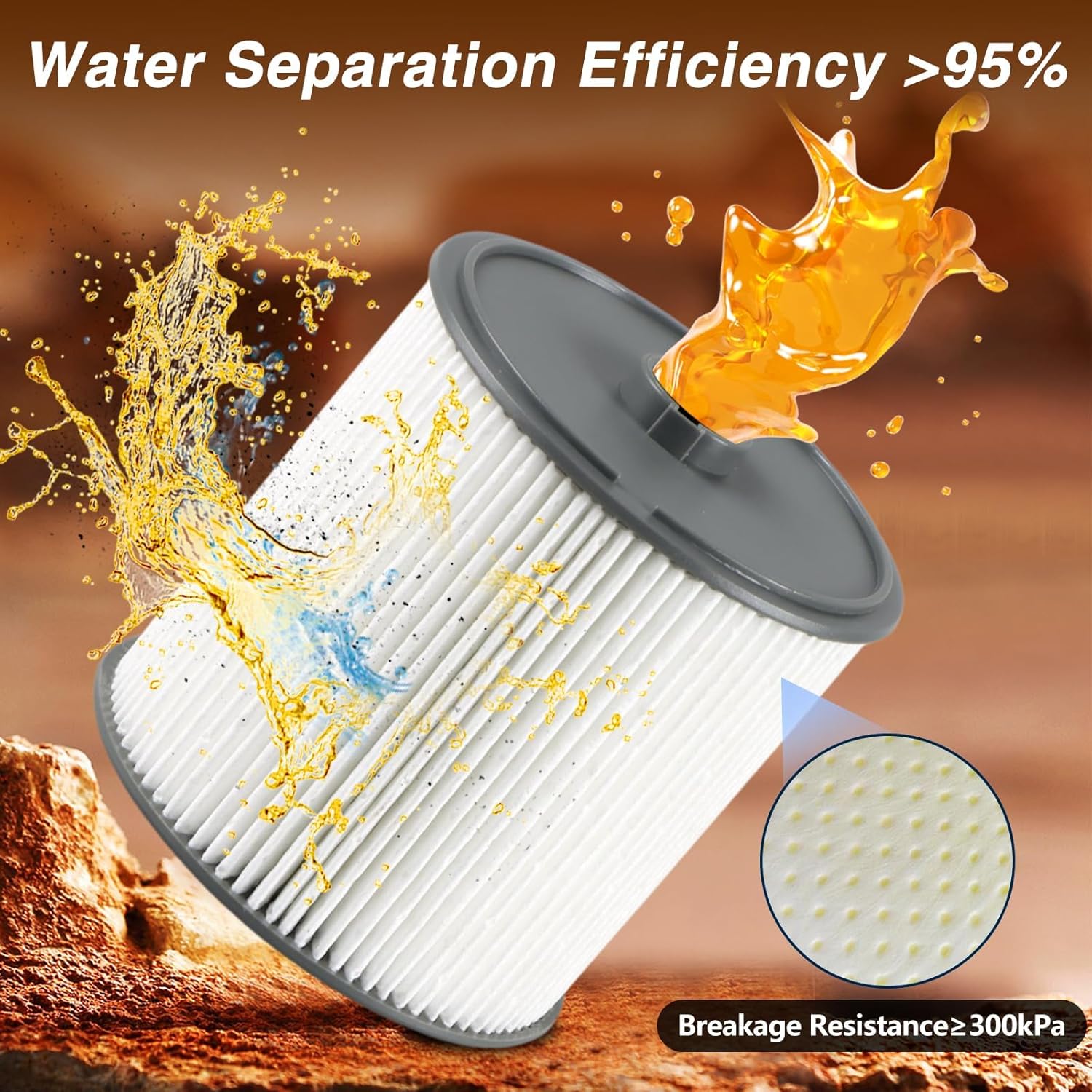 Engine Oil Filter and Fuel Filter Compatible with Jeep Gladiator Wrangler Ram 1500, Diesel Filter Set for 3.0L V6 EcoDiesel, Oil and Fuel Water Separator Filter Replace# 68507598AA 68436631AA