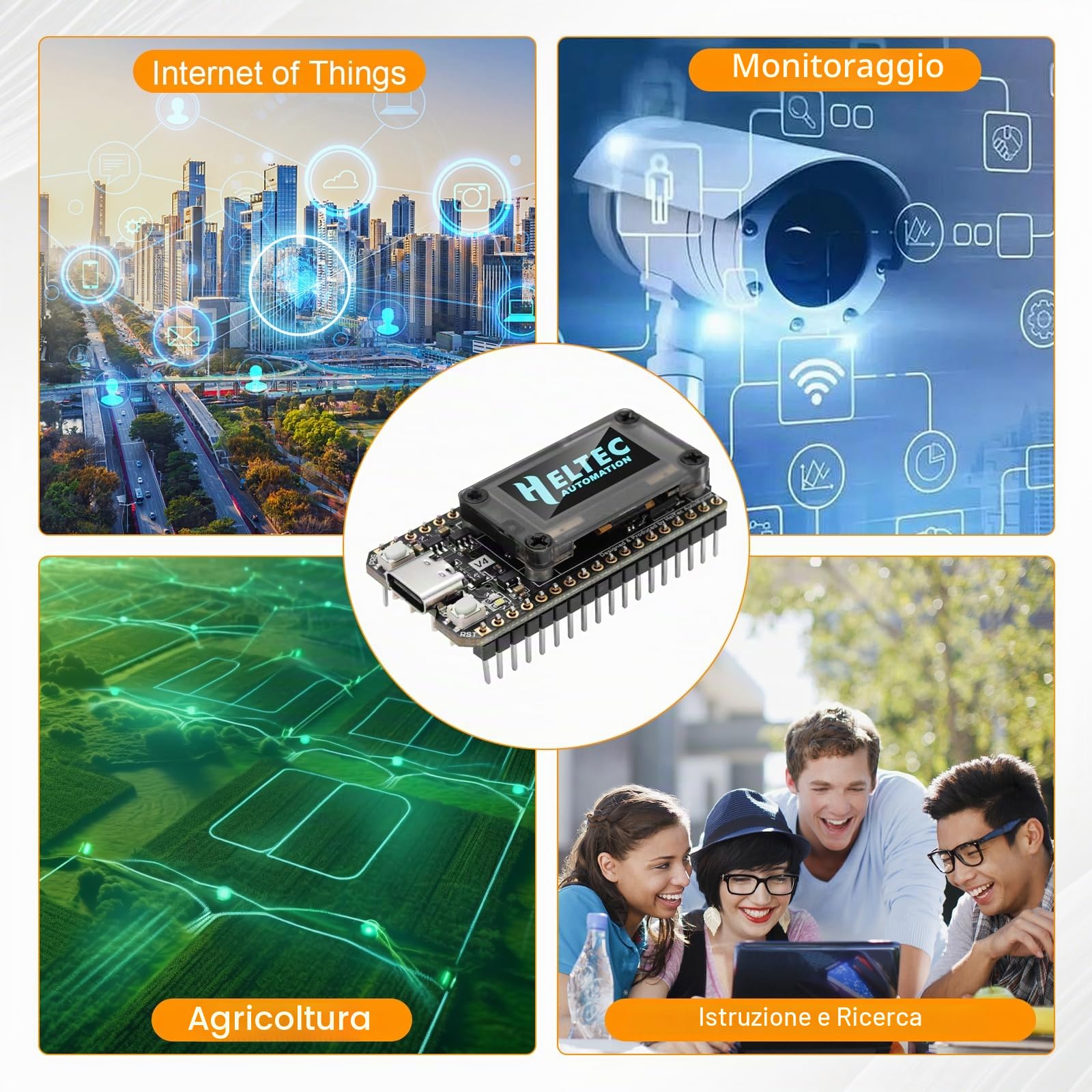 LoRa Meshtastic ESP32 V4 Scheda con antenna da 868 MHz e display OLED AYWHP LoRa ESP32 Scheda di sviluppo Wi-Fi integrato Bluetooth SX-1262 Chip compatibile con Arduino/Meshtastic