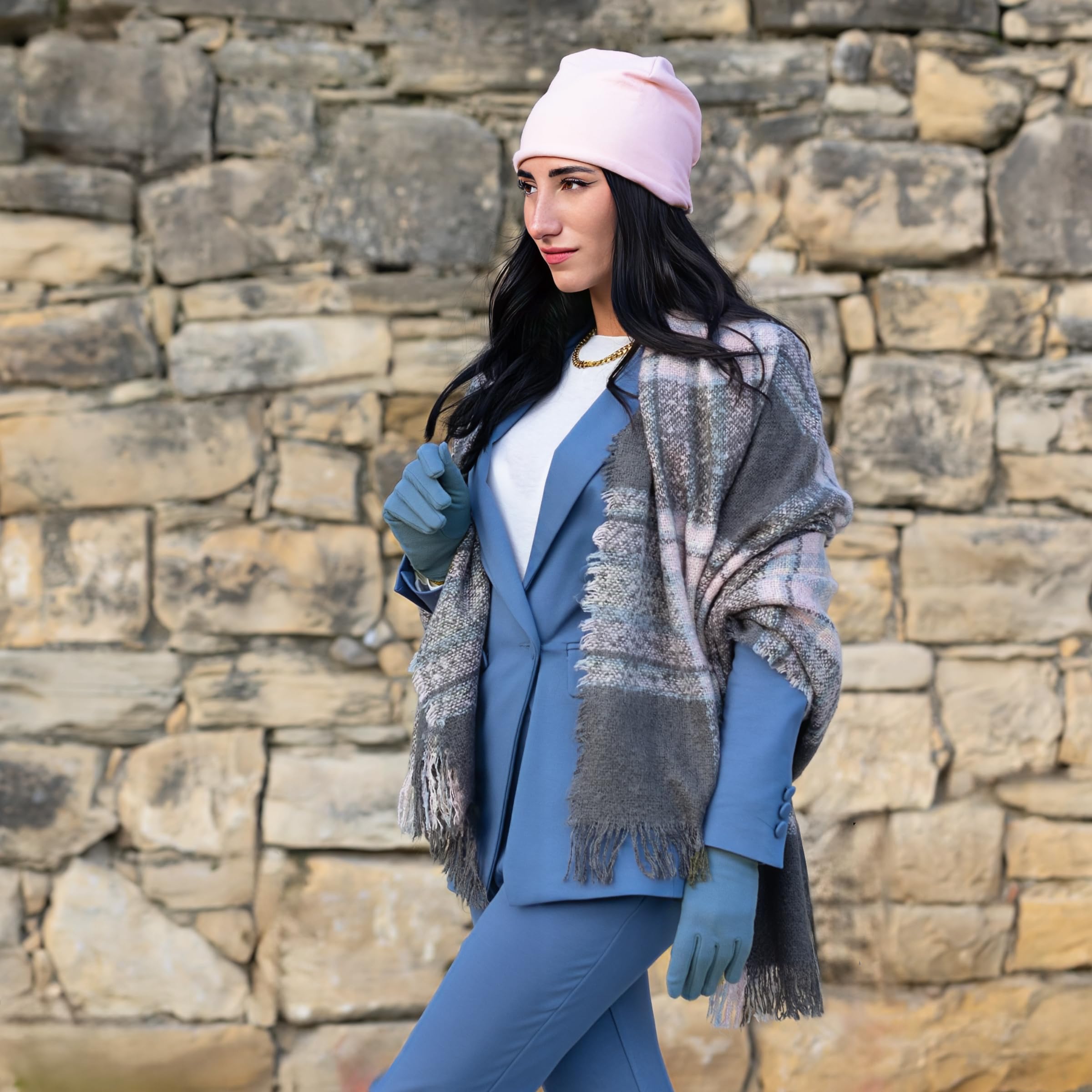 gants femme hiver en tissu chaud entièrement fabriqués en Italie, gants chauffants femme, gant thermique elegant pour travail et sport femme