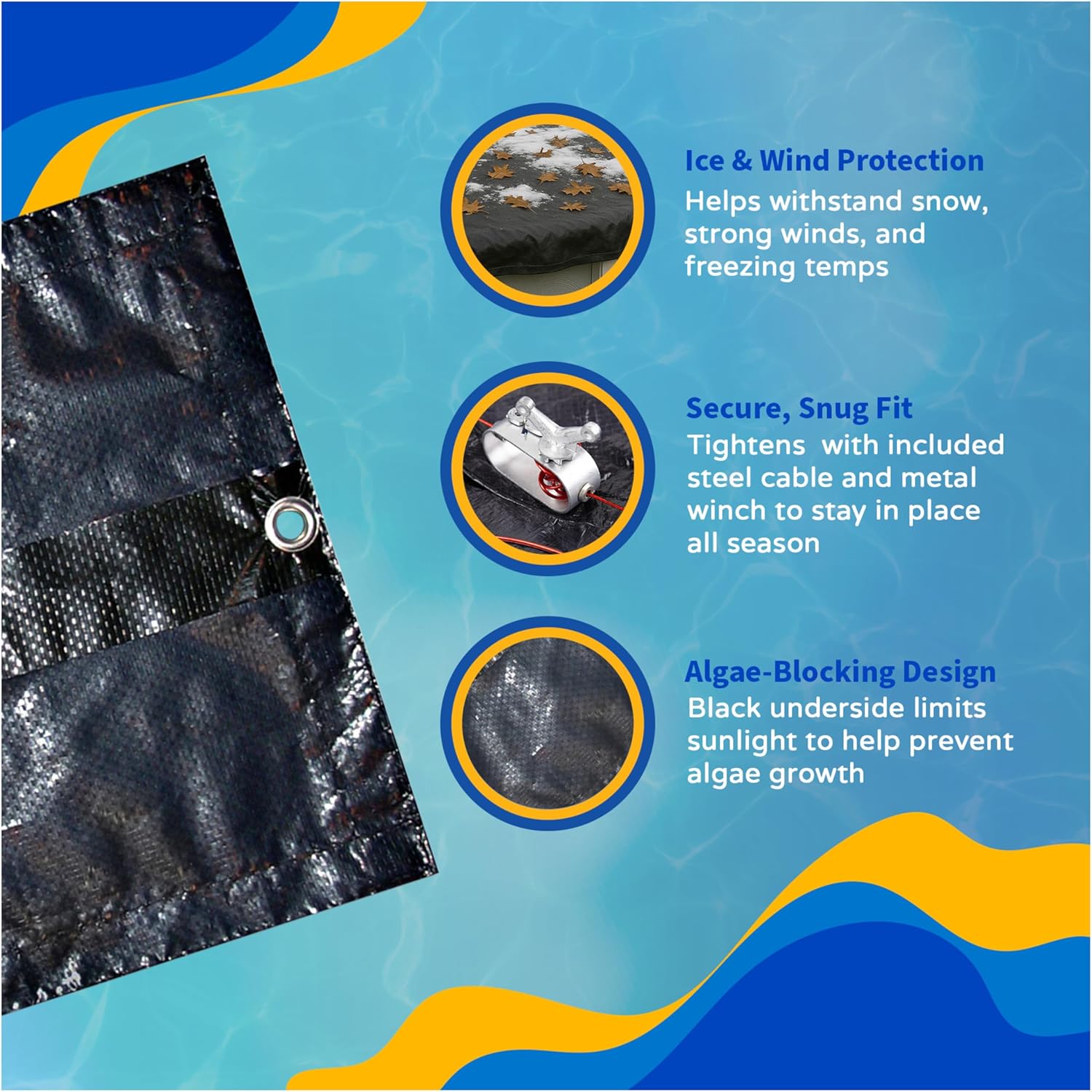 Blue Wave 8-Year 16-ft x 32-ft Oval Above Ground Pool Winter Cover