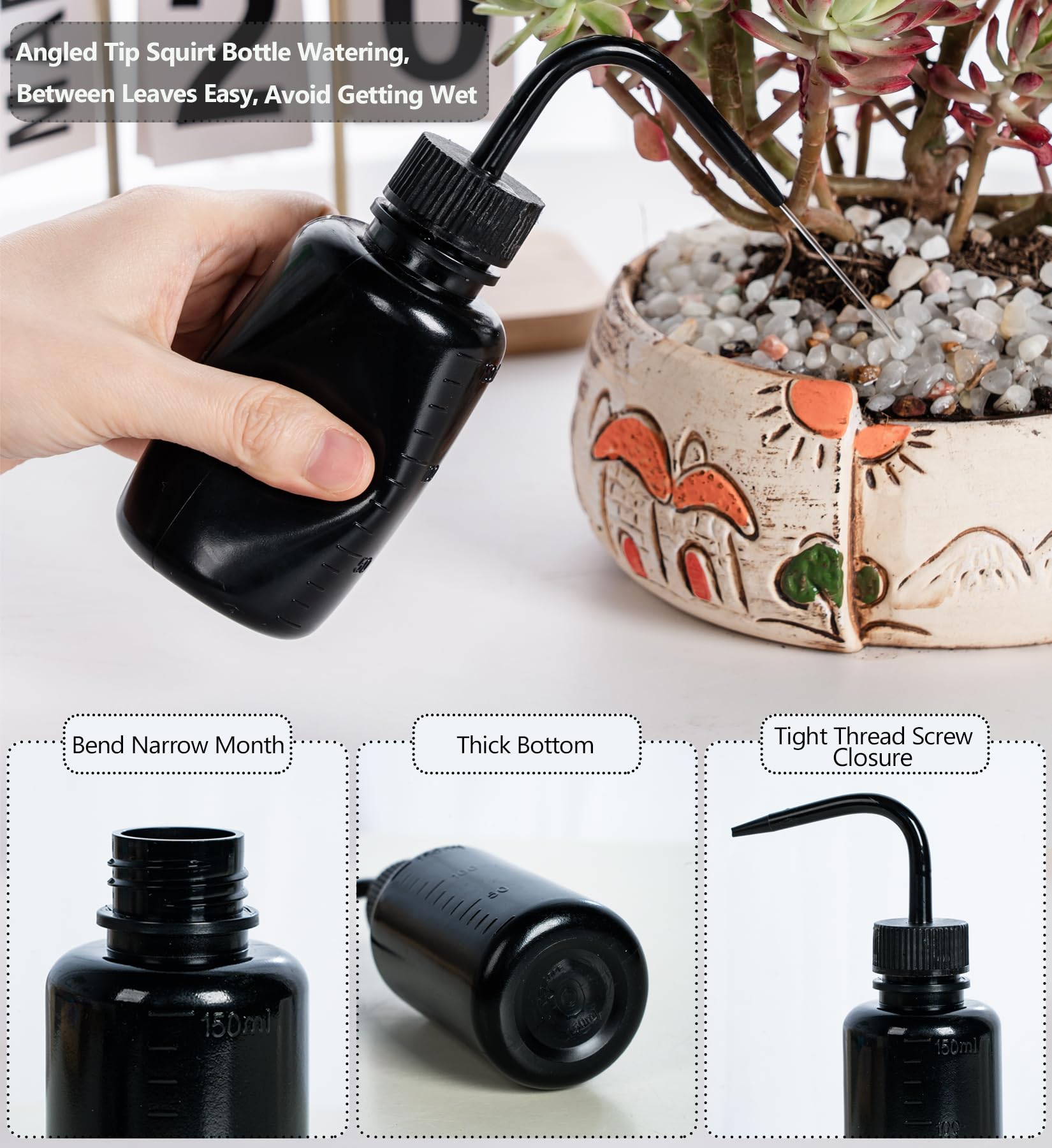 Melphoe Tattoo Wash Bottle Squeeze, 2Pcs 500ml Water Squirt Bottle Succulent Watering, Safety Rinse Watering Tools, Tattoo Supplies, Irrigation Sprinkling Can Wash Plant (Pink)