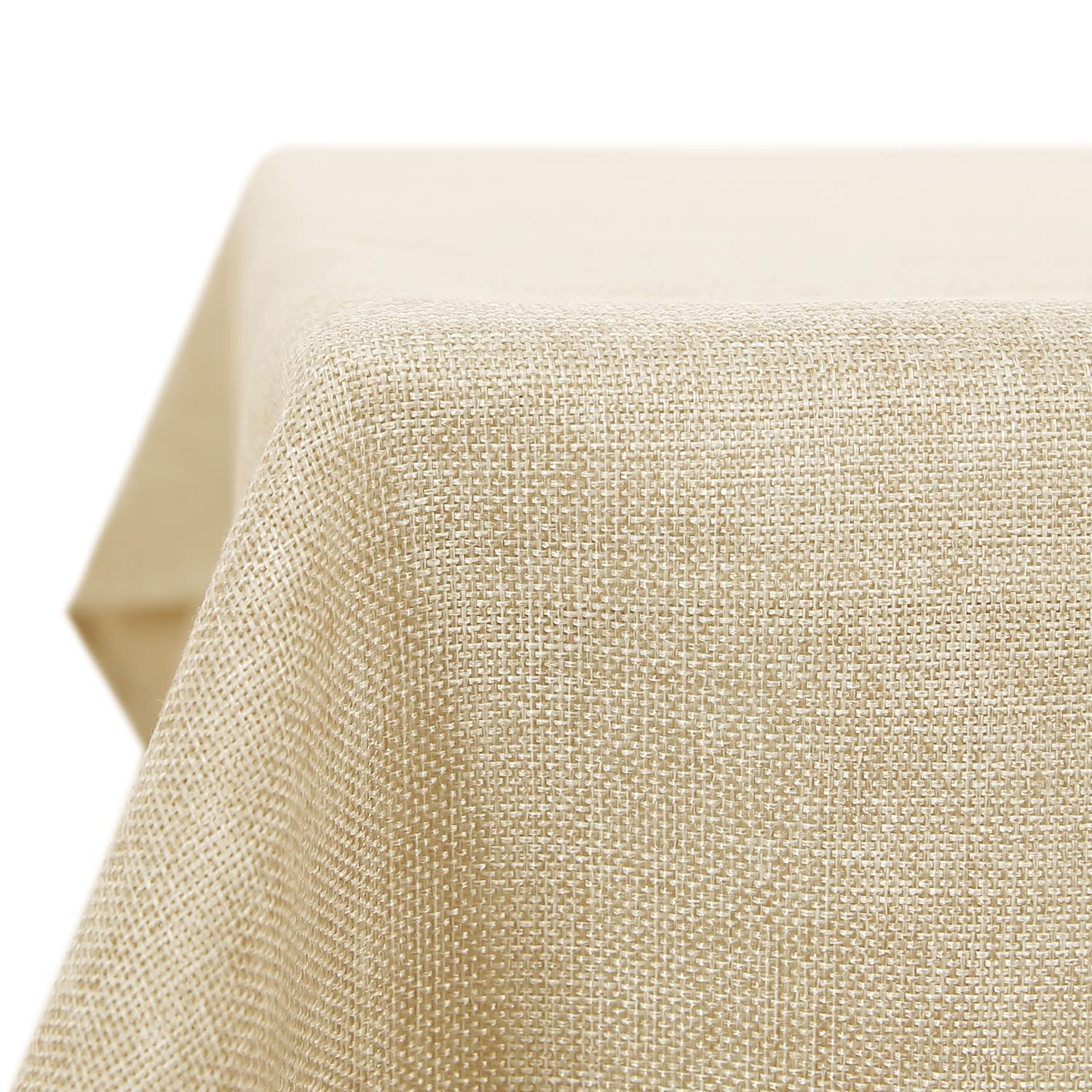 Deconovo Mantel Mesa Rectangular Efecto Lino Mantel Antimanchas Decorativo para Casa Comedor Cocina 140 x 240 cm Color Lino — view 30