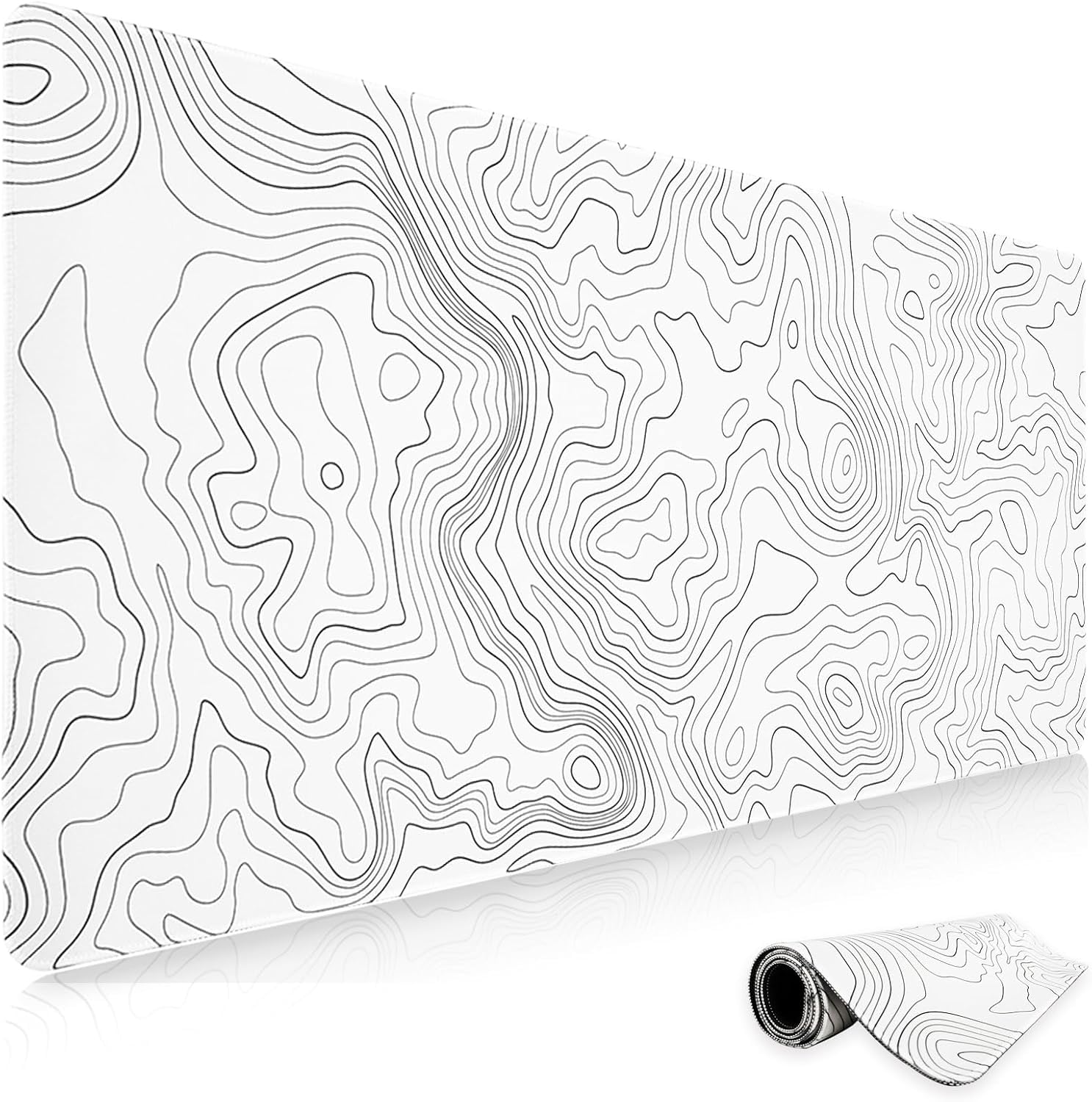 Niviy Tappetino Mouse,XXXL Tappetino per Mouse 1200x600mm,Mouse pad grande da gaming per tavolo,computer,desktop,PC(Bianco) | Tappetino antiscivolo per mouse da gaming, XXXL, per tastiera di PC e portatile, topografica