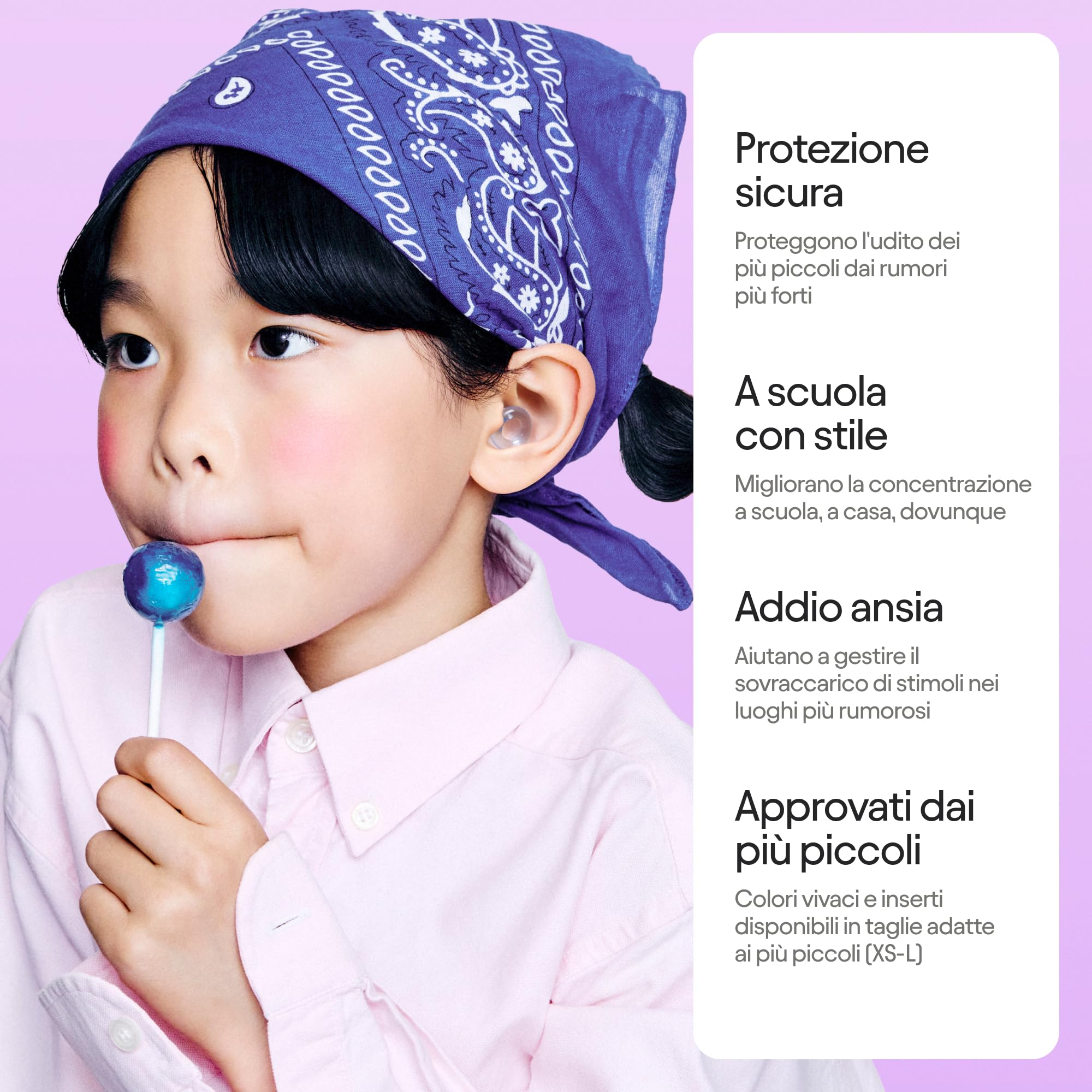 Loop Engage Kids 2 Tappi orecchie (6-12 anni) – Tappi antirumore riutilizzabili per bambini per concentrazione, ansia, stress, scuola, casa, giochi – Tappi per la riduzione del rumore da 16 dB