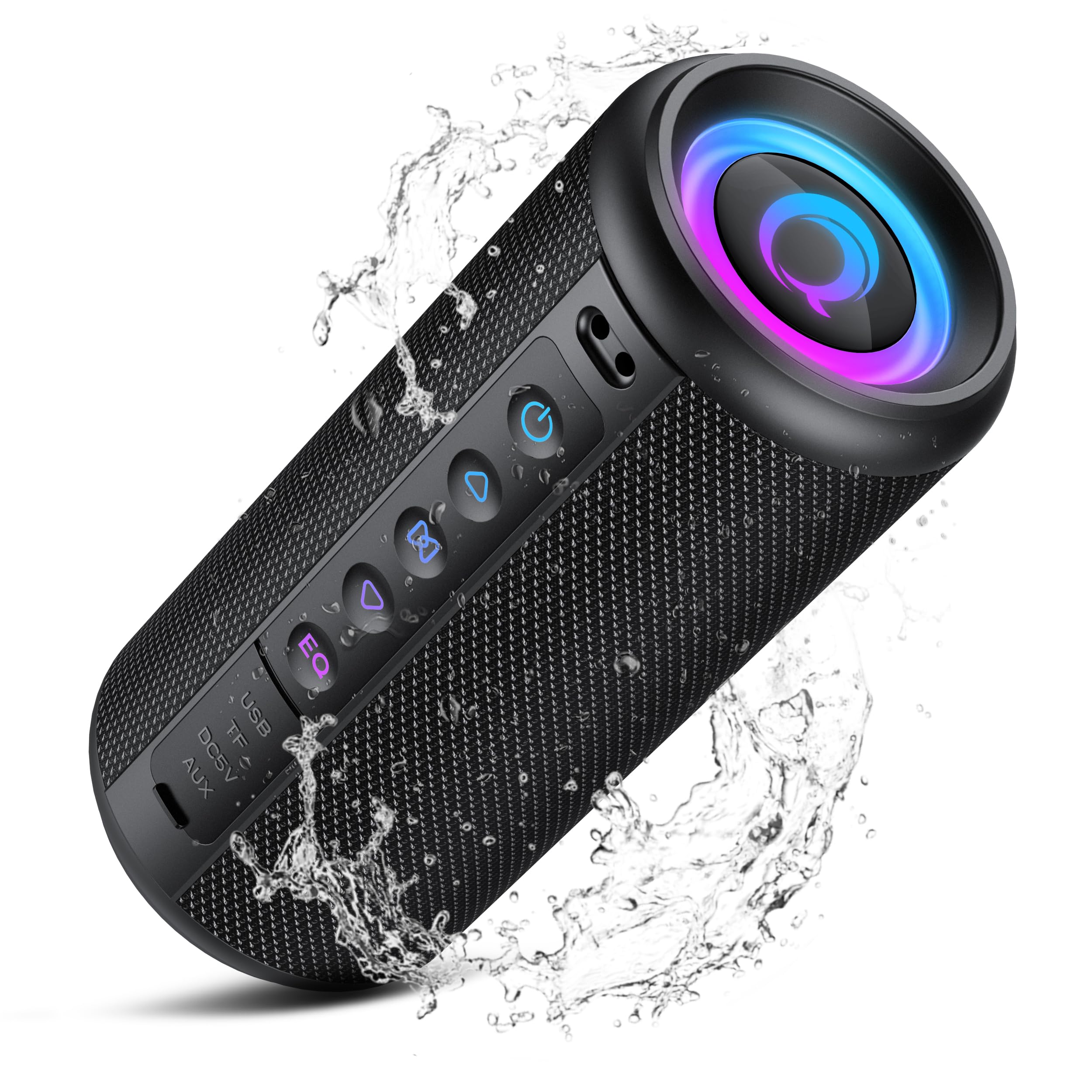 Cassa Bluetooth Potente Portatile 20W, Altoparlante bluetooth 5.4 con Luce LED, 3 modalità EQ, TWS, 20 Ore Bassi Stereo, Luce LED, IP7 Impermeabile Speaker Supporta TF/AUX, Tipo-C per Outdoor, Festa