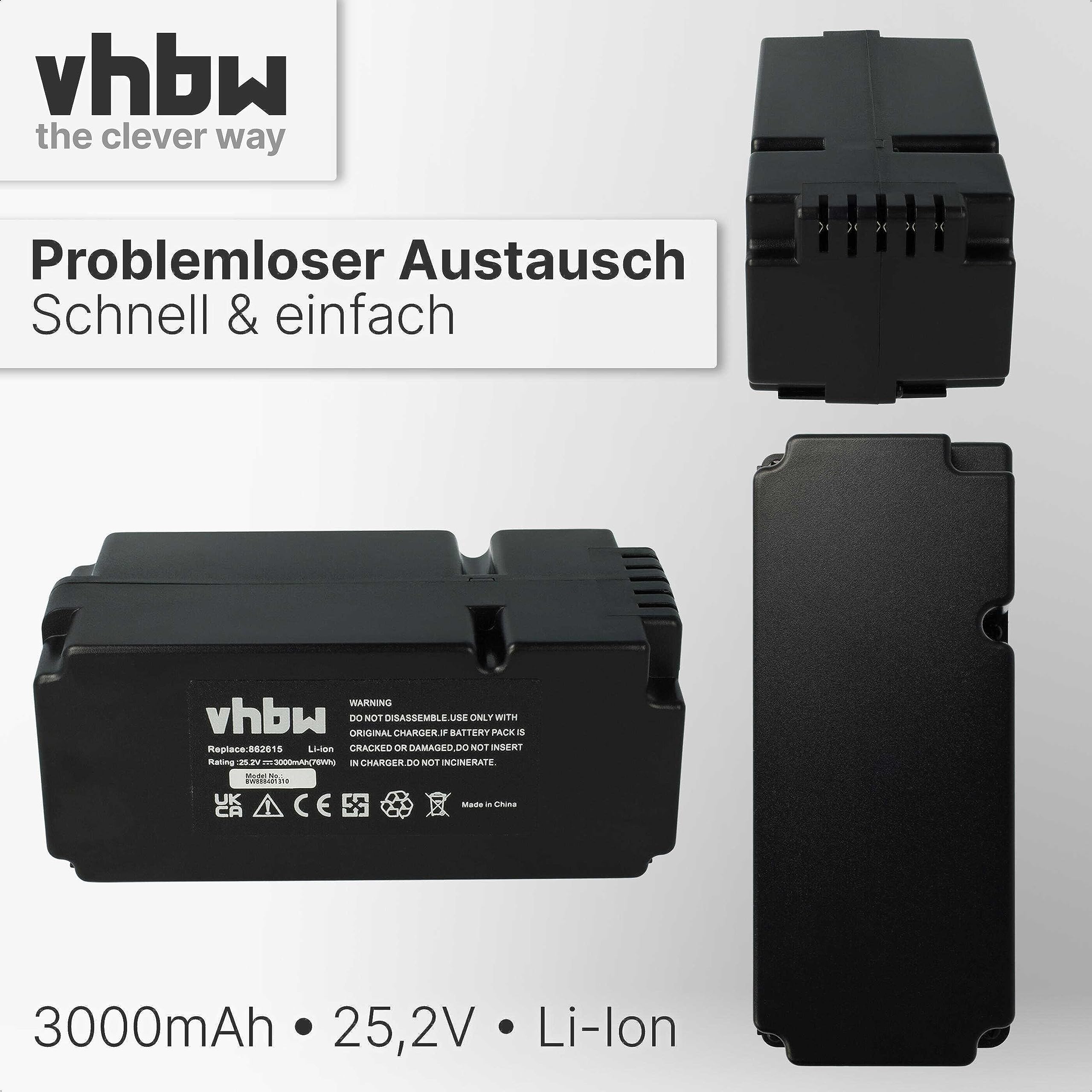 vhbw Akumulator kompatybilny z kosiarką Yard Force SA650B, NX80i, NX100i, LUV600Ri, LUV1000Ri, Classic 600B, Classic 500B (3000 mAh, 25,2 V, Li-Ion)