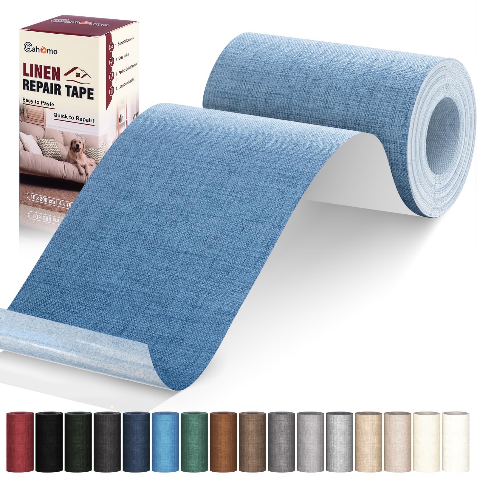Linen Repair Tape 4x79 inch, Self Adhesive Linen Fabric Tape, Linen Fabric Patch Tape Kit, Fabric Repair Tape for Linen Sofas, Headboards, Chairs,