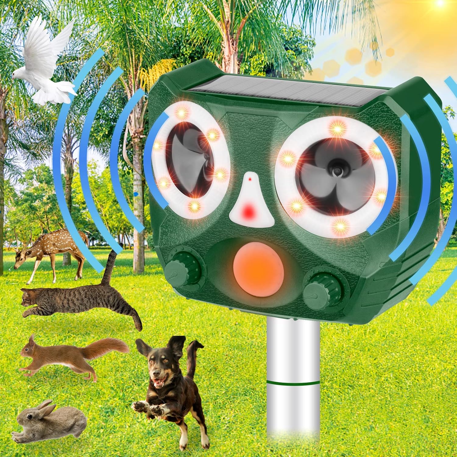 Buy Ultrasonic Animal Repeller, Outdoor Solar Powered Animal Repeller