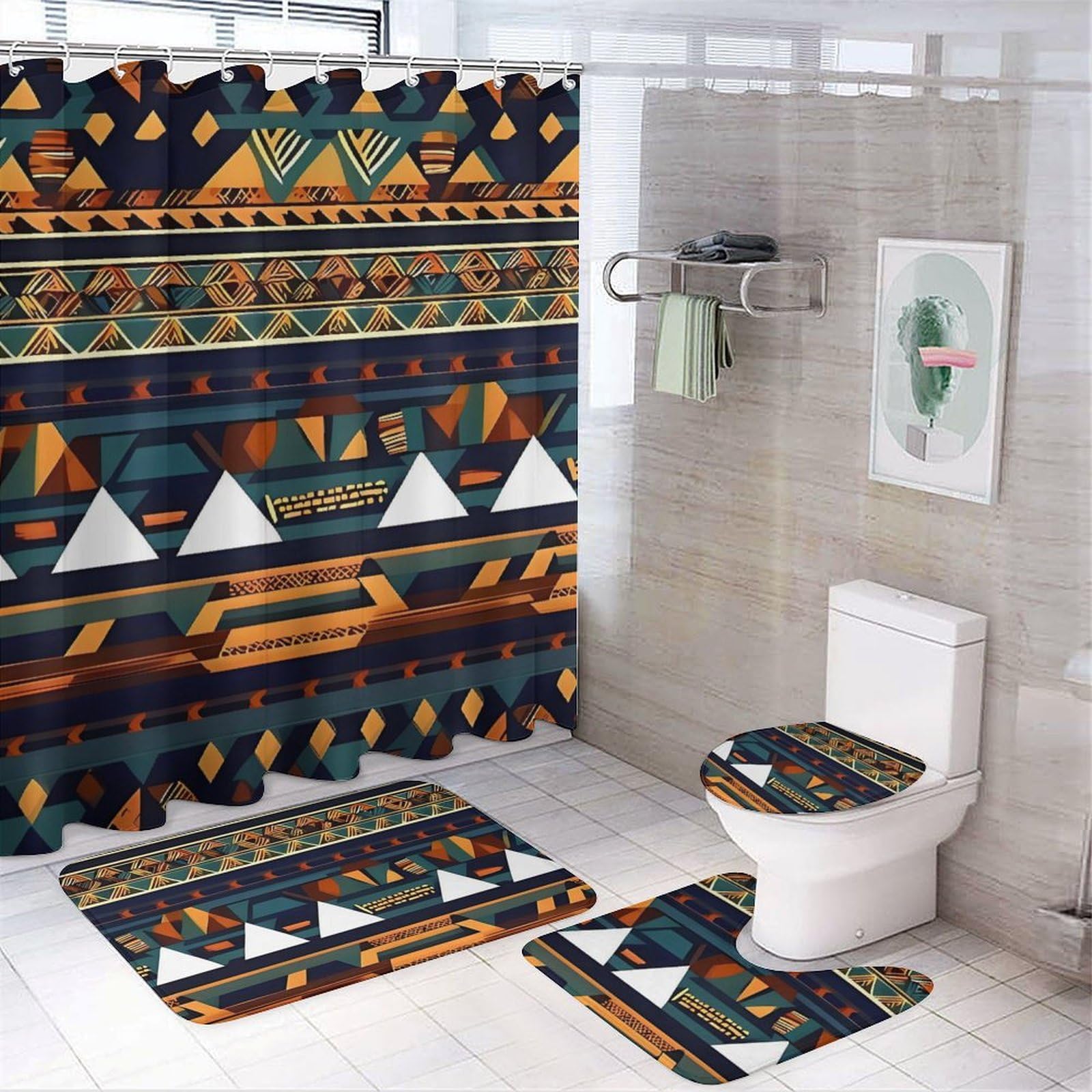 Housse de toilette ethnique pour une salle de bain évasion