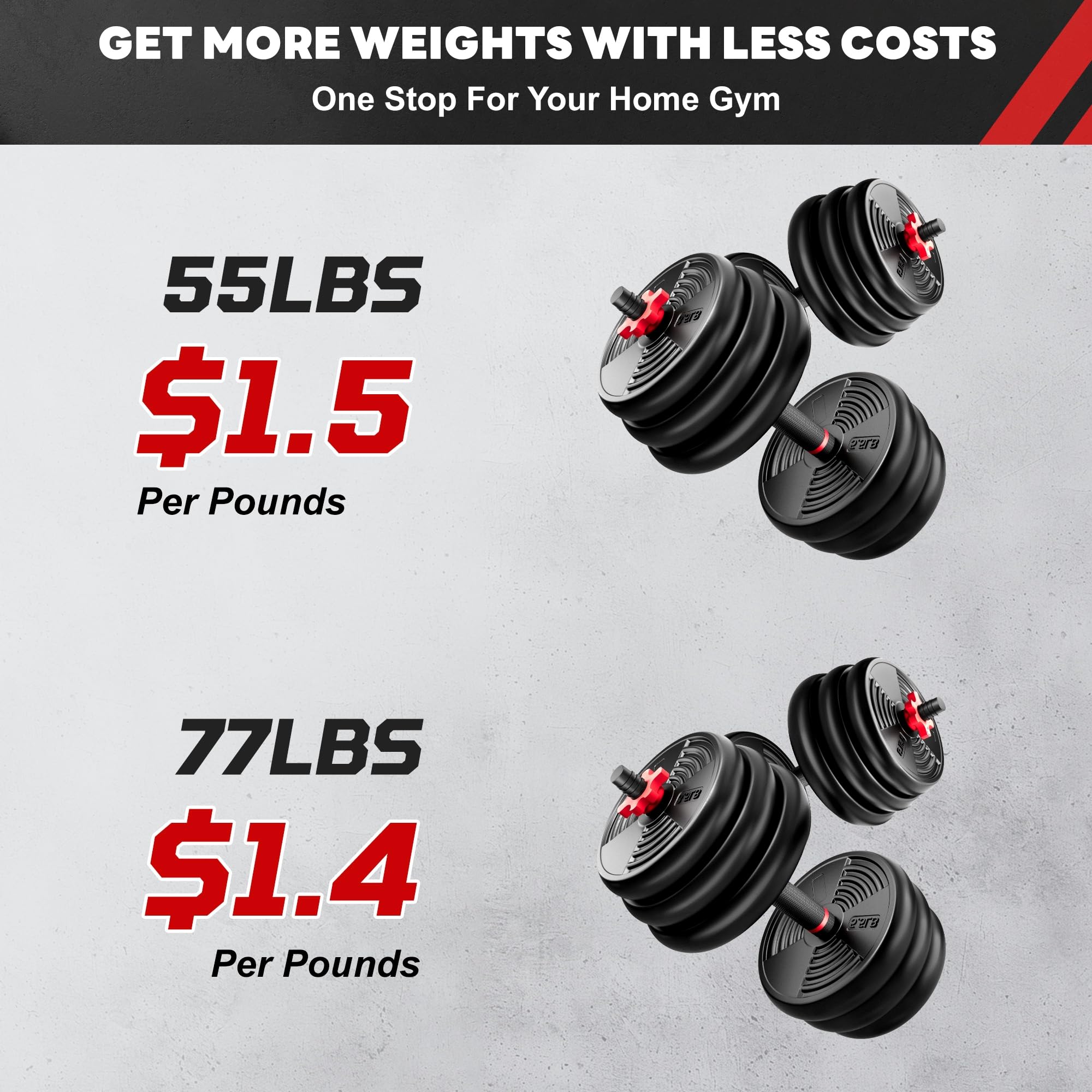 Adjustable Dumbbells, 32/54/76/94LBS Free Weight Set, 4 in 1 Dumbbell Set Used as Barbell, Kettlebell, Push Up Stand, Fitness Exercise for Home Gym Suitable Men/Women