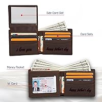 Vista 8 de Customized Wallet For Dad Husband, Genuine Leather Personalized Mens Wallet, Custom Leather Wallet For Men, Personalized Engraved Full Grain Leather