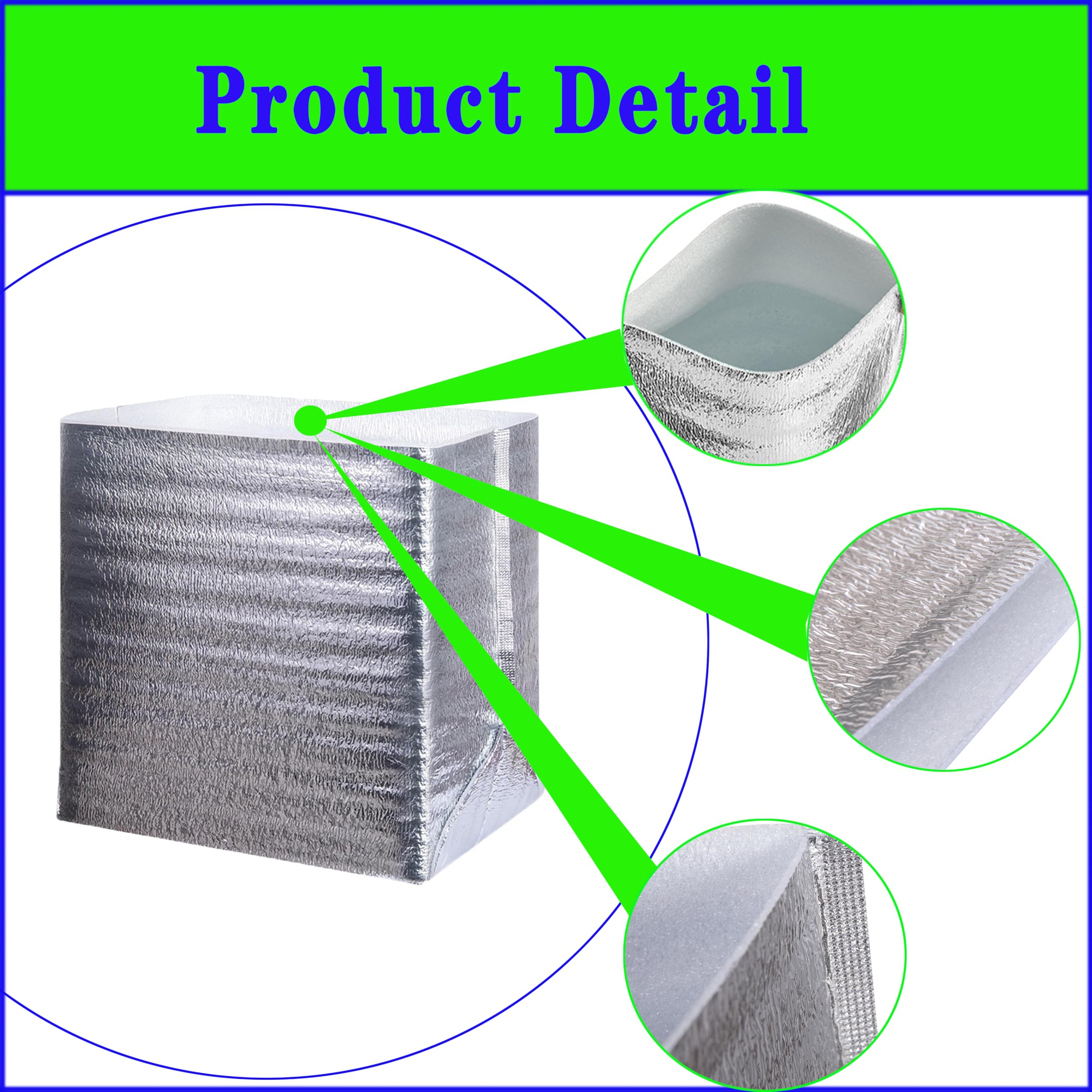 Wiederverwendbare Isolierbeutel, Thermobox-Einlagen, 4 Packungen, 35,6 x 23,4 x 58,9 cm, Folien-Thermobox-Einlagen für Takeaway-Verpackung, Isolierung, Lunchbox, Einkaufstasche, Isolierfutter,