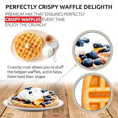 Miniatura 3 de OldSoul - Mezcla profesional de gofres belgas  Sin gluten y vegano  Crujiente  30 libras  Sabor vainilla  168 waffles (30 libras, sin gluten y