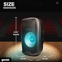 Vista 8 de Gemini - Altavoz PA Bluetooth de 2000 W con soporte, sistema de altavoces DJ de 15 pulgadas con luces LED, USB/SD/FM, emparejamiento estéreo