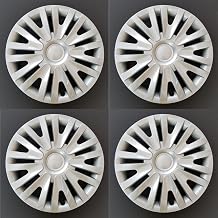 New Wheel Covers Replacements Fits 2010-2014 Volkswagen Golf / 2012-2013 Volkswagen Golf R, 15 Inch; 9 Split Spoke; Silver Color; Plastic; Set of 4; Spring Steel Clip
