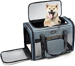Fostanfly Cat Carriers for Medium Cats Under 20 lbs, Dog Carriers for Small Dogs, Extra Large Pet Bag Soft Sided with Big Pocket,4 Ventilated Windows, 3 Doors