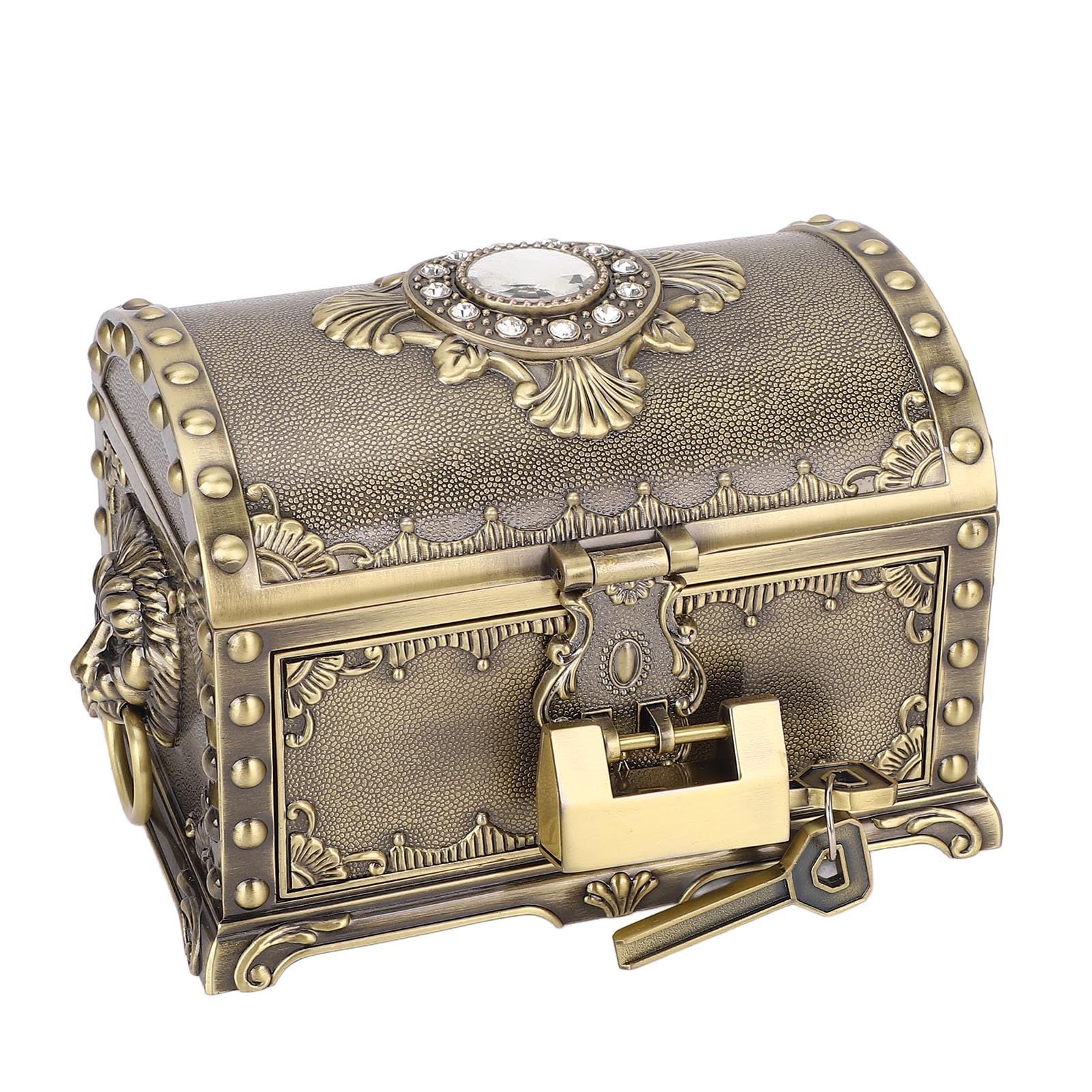 Sonew Portagioielli Metallico Vintage con Serratura, Scatola (Bronzo)