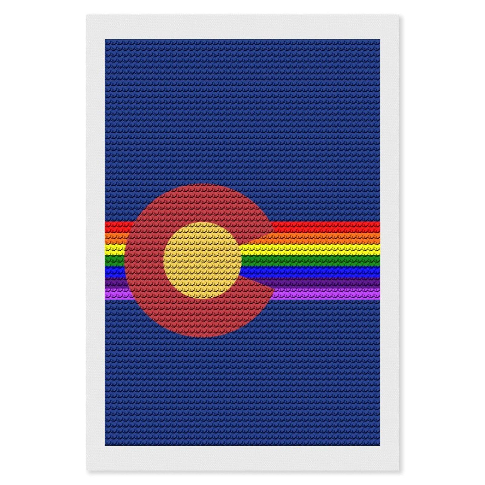 Nclqvjxzkhw Style Colorado Lgbt Flag Diamond Art Painting For Adult Round Diamonds Pictures Arts Crafts Home Wall Decor 8"X12"