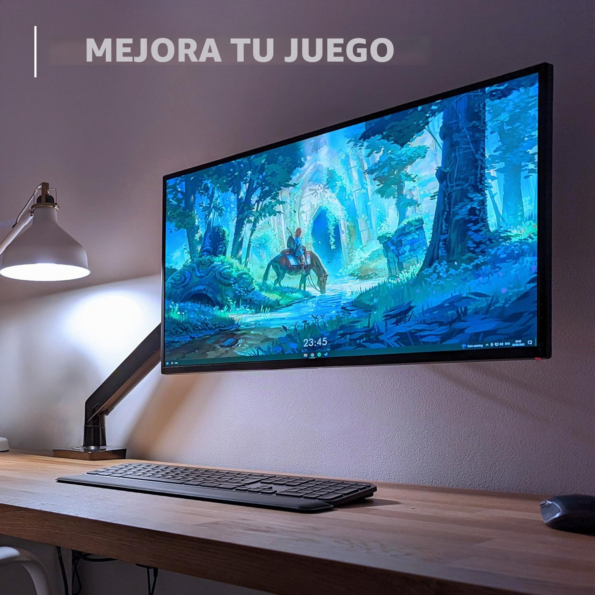 Invision Soporte de Brazo para Monitor para Pantallas 24-40" Abrazadera de Escritorio Ergonómica Ajustable en Altura VESA 75/100mm 2-15kg (MX450)