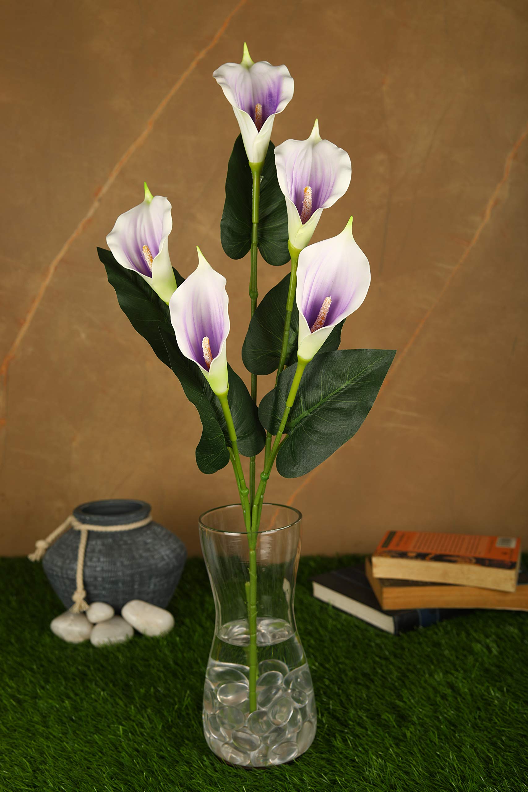 PolliNation Artificial Real Touch Callalily Flower (Purple, Pack of 1)